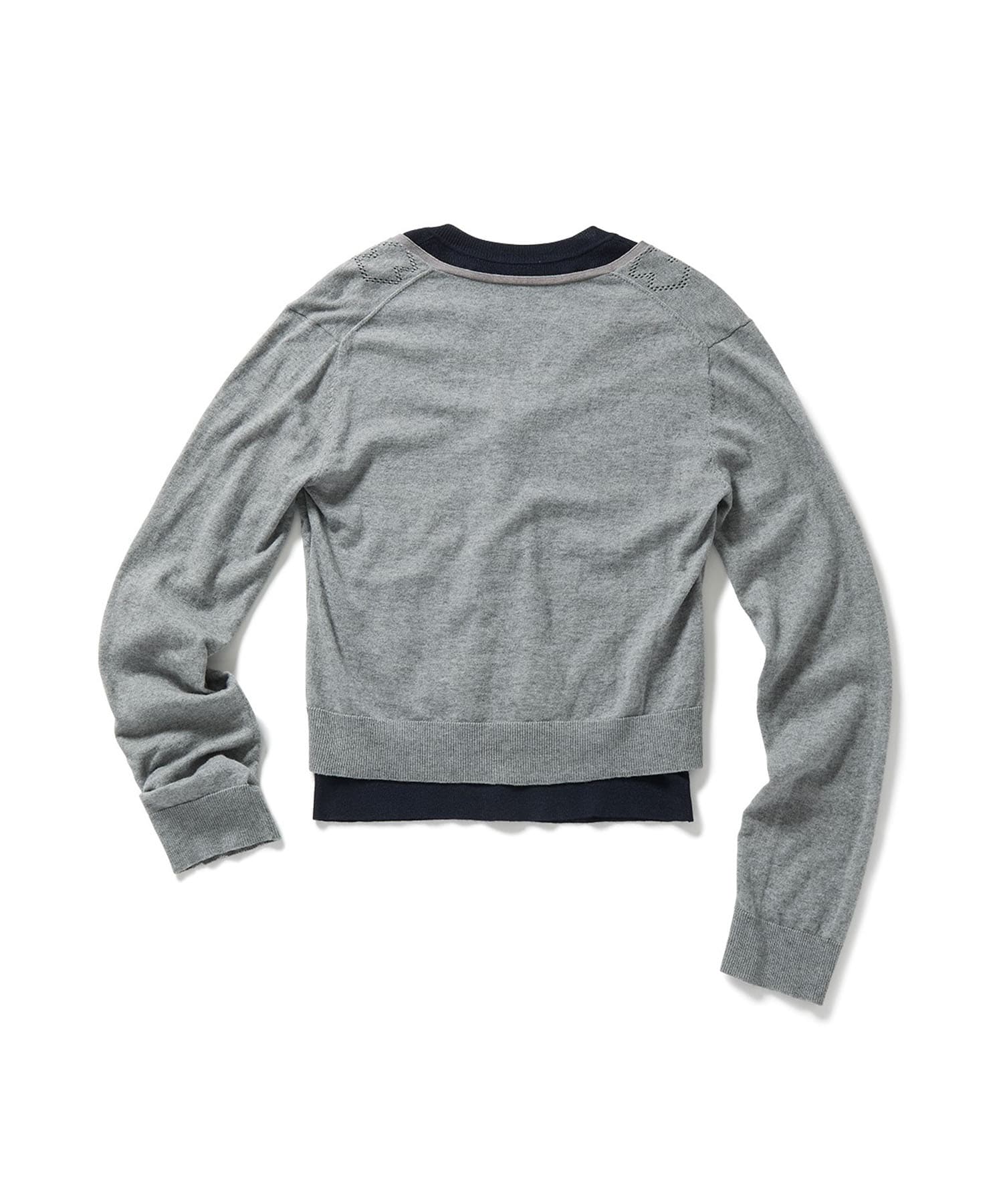 Eyelet Layerd Knit Long Sleeve Top PERVERZE