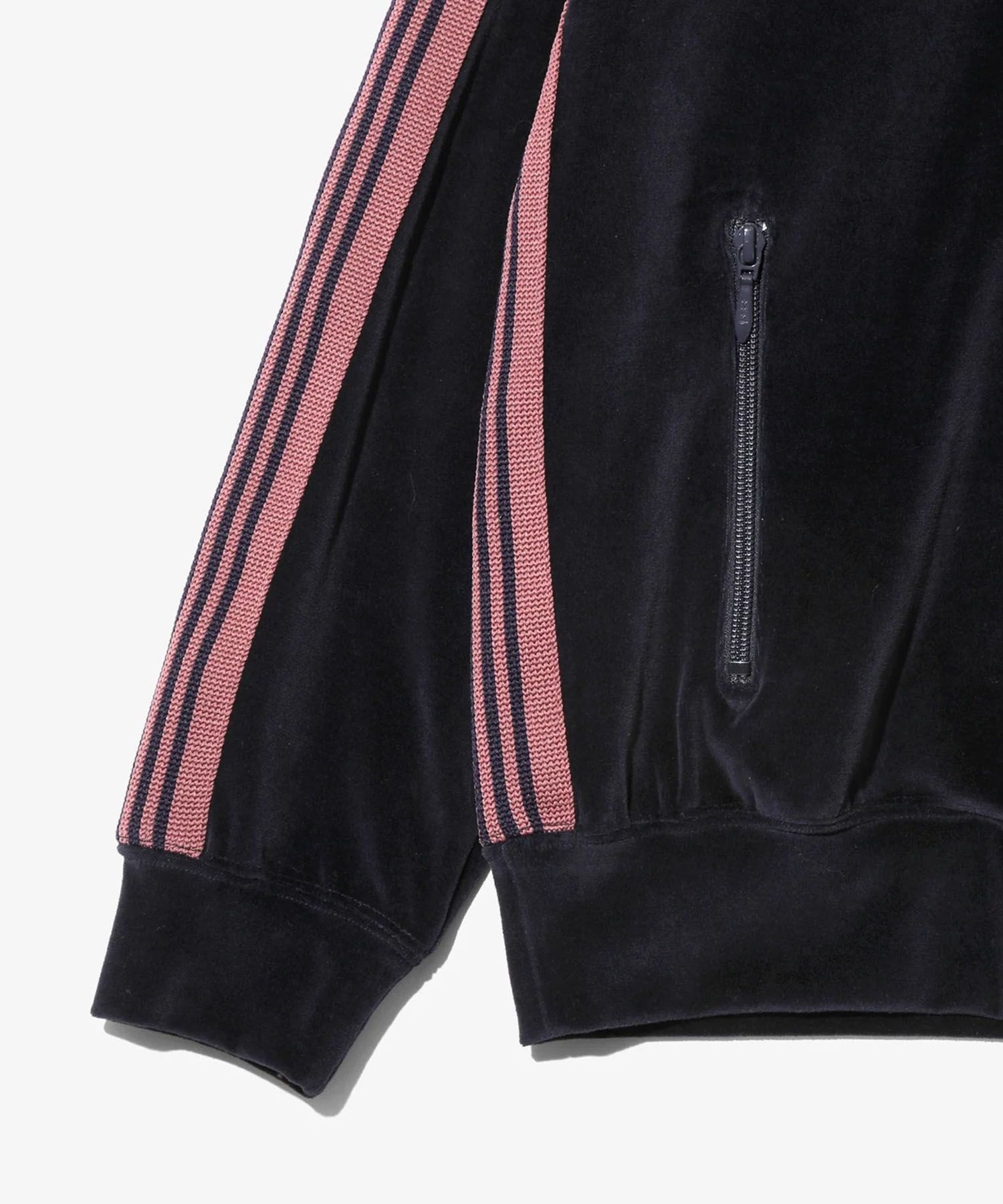 Rib Collar Track Jacket - C/PE Velour Needles