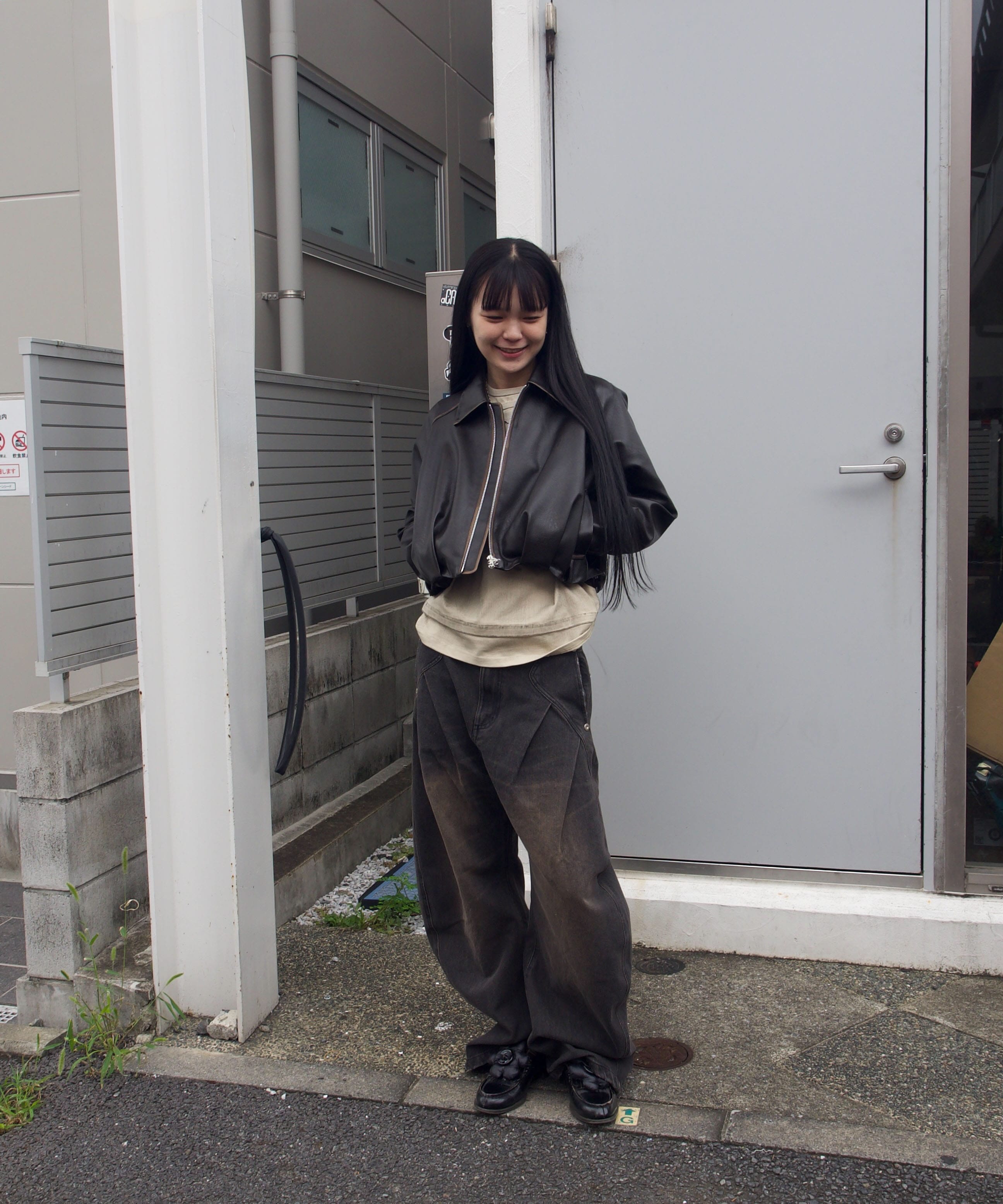 balloon blouson vintage faux leather CONZ