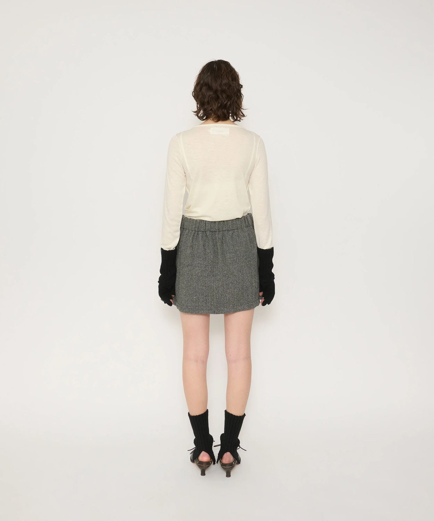 WOOL RIB FRONT STRING PULLOVER JANE SMITH