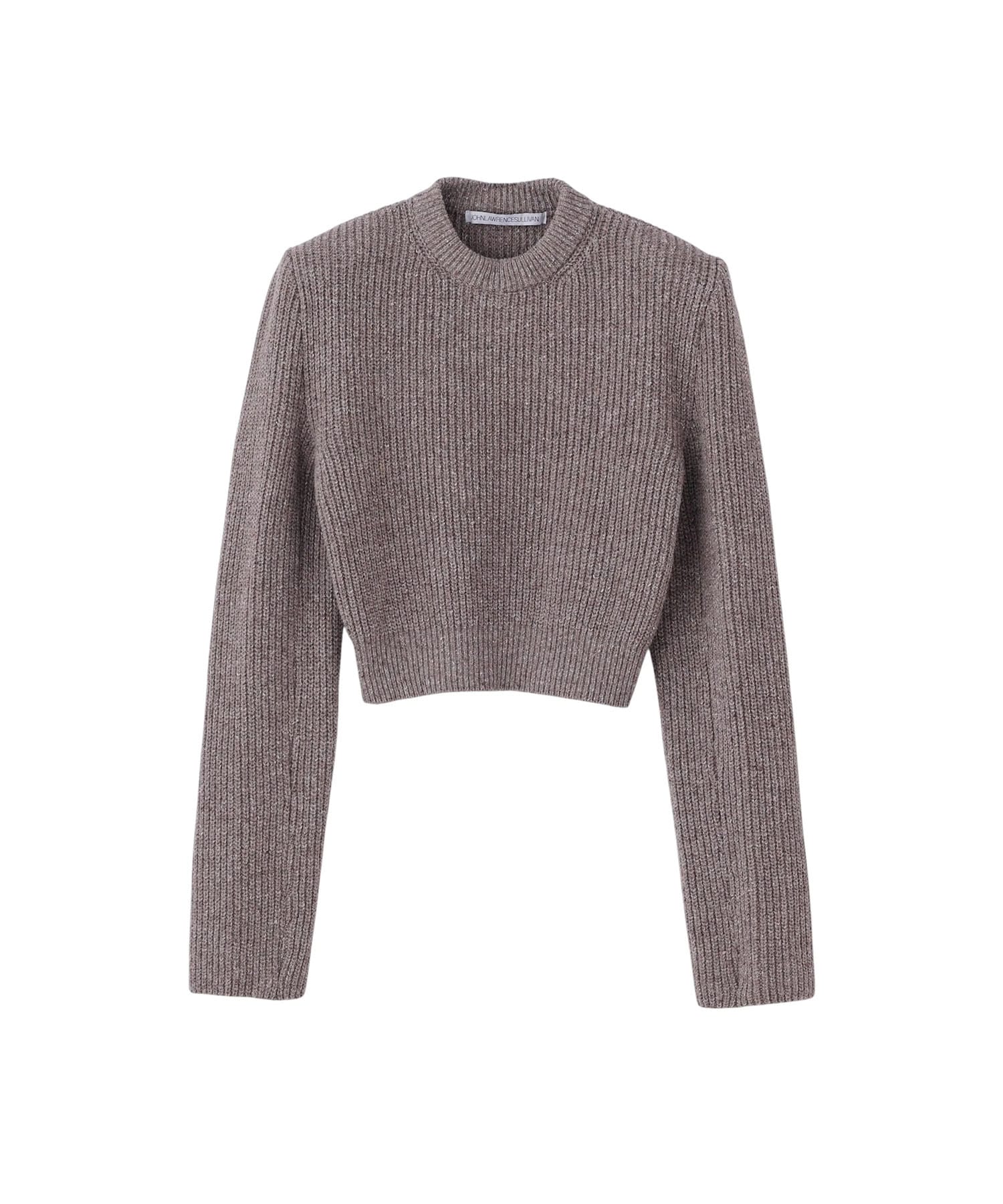 WOOL SILK POWER SHOULDER RIB KNIT SWEATER JOHN LAWRENCE SULLIVAN