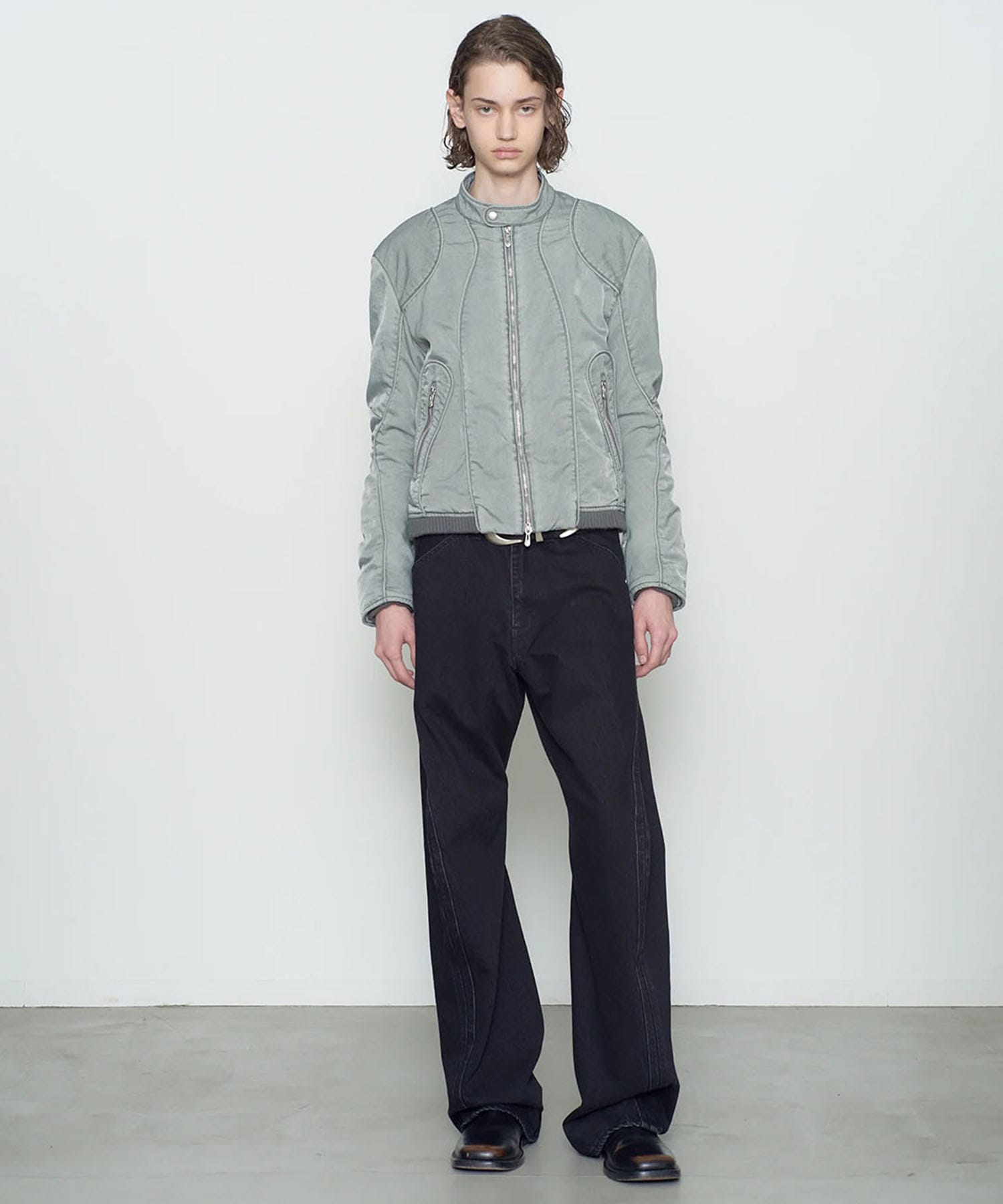 PANELLED PADDED MOTO JACKET NVRFRGT