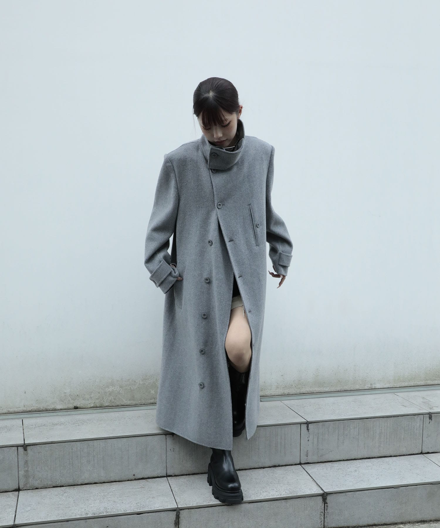 wool cashmere river coat mukcyen