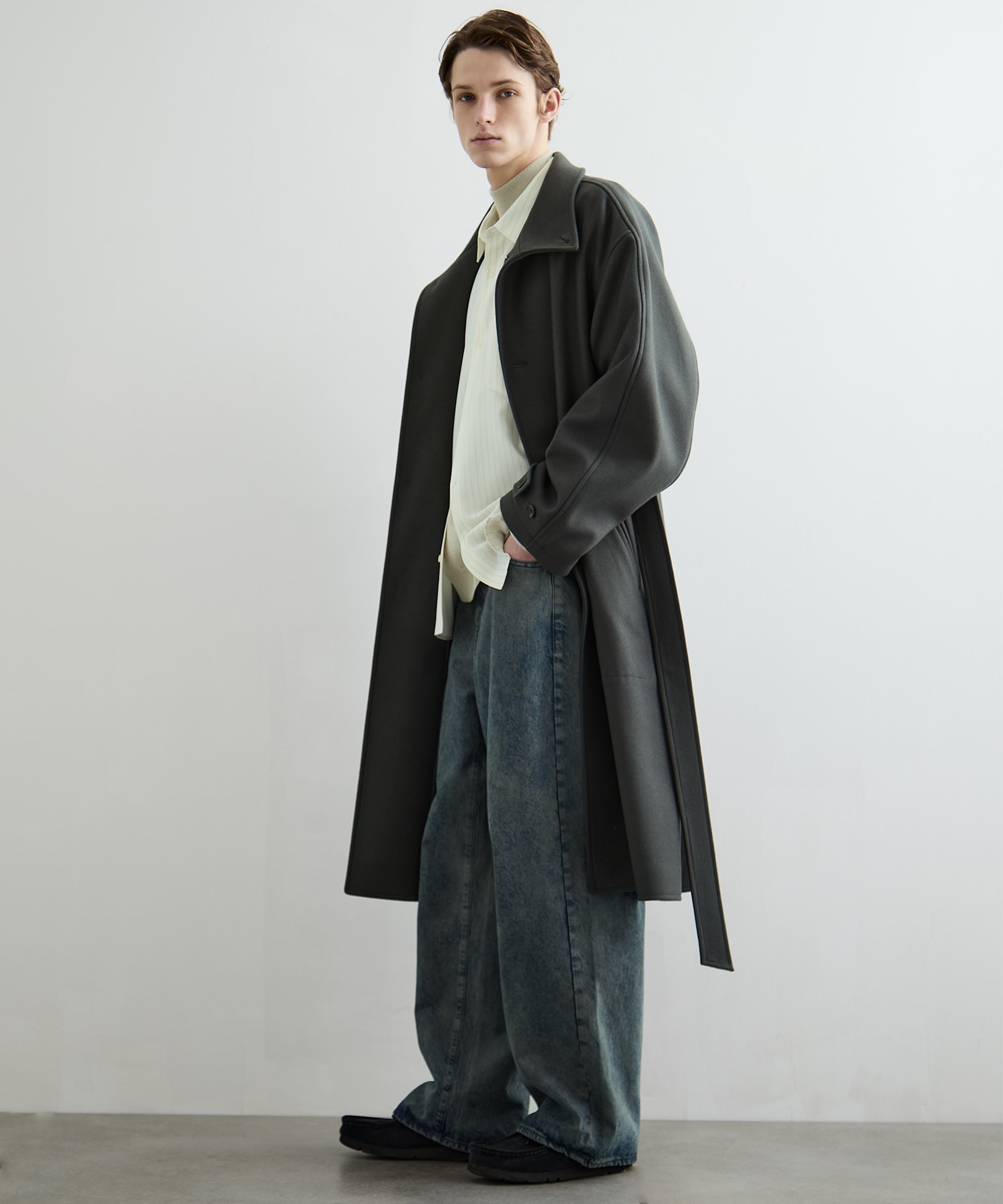 S140 メルトンオーバーサイズスタンドコート CONZ