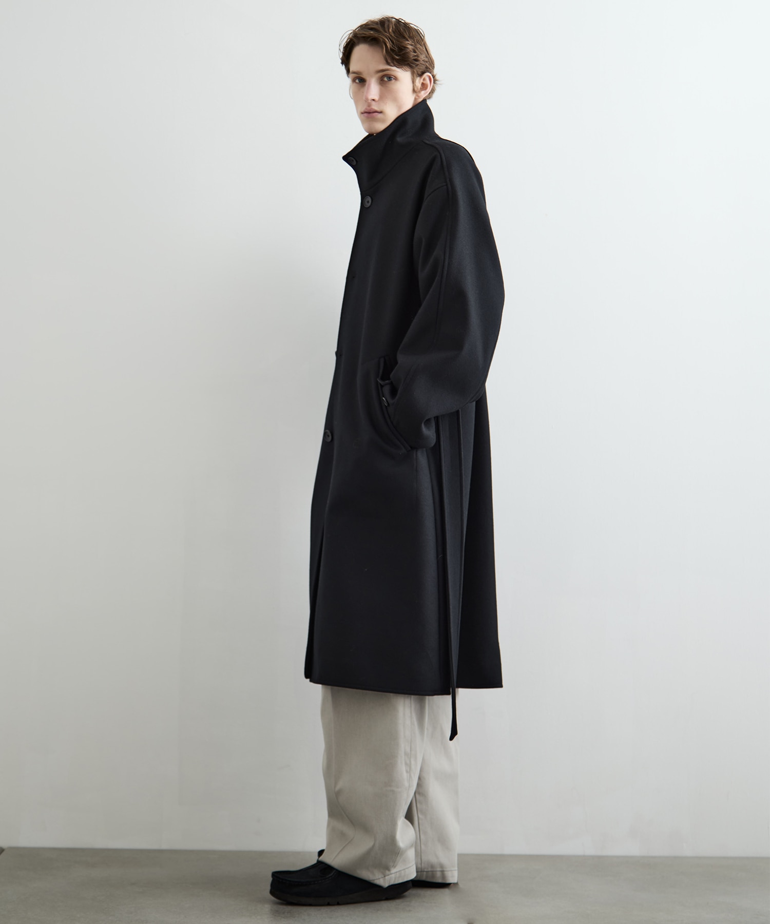 S140 メルトンオーバーサイズスタンドコート CONZ