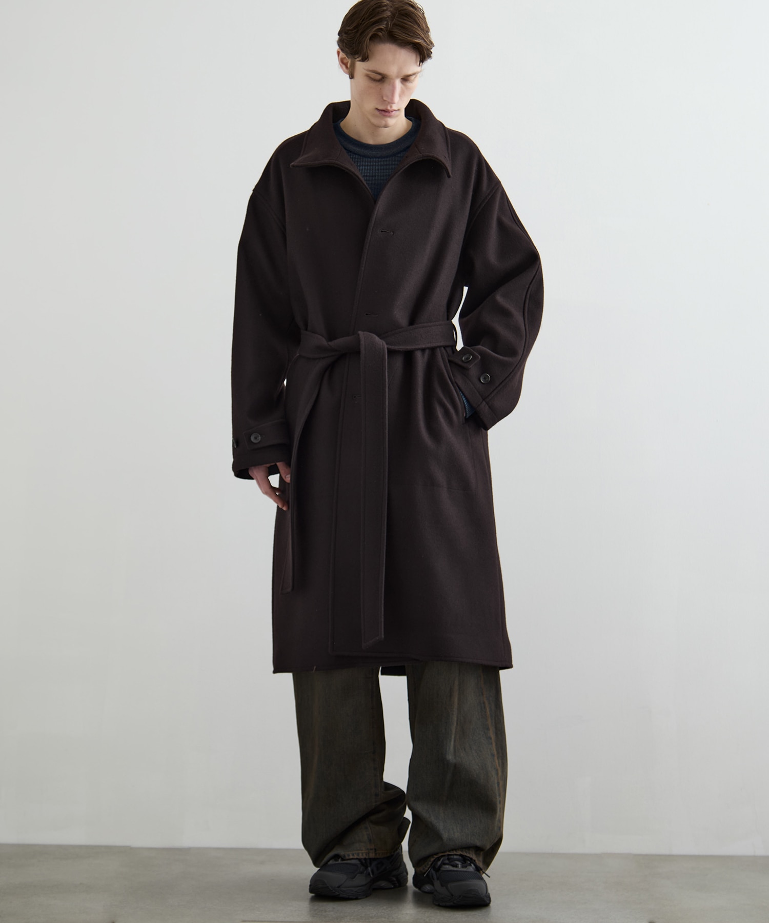 S140 メルトンオーバーサイズスタンドコート CONZ