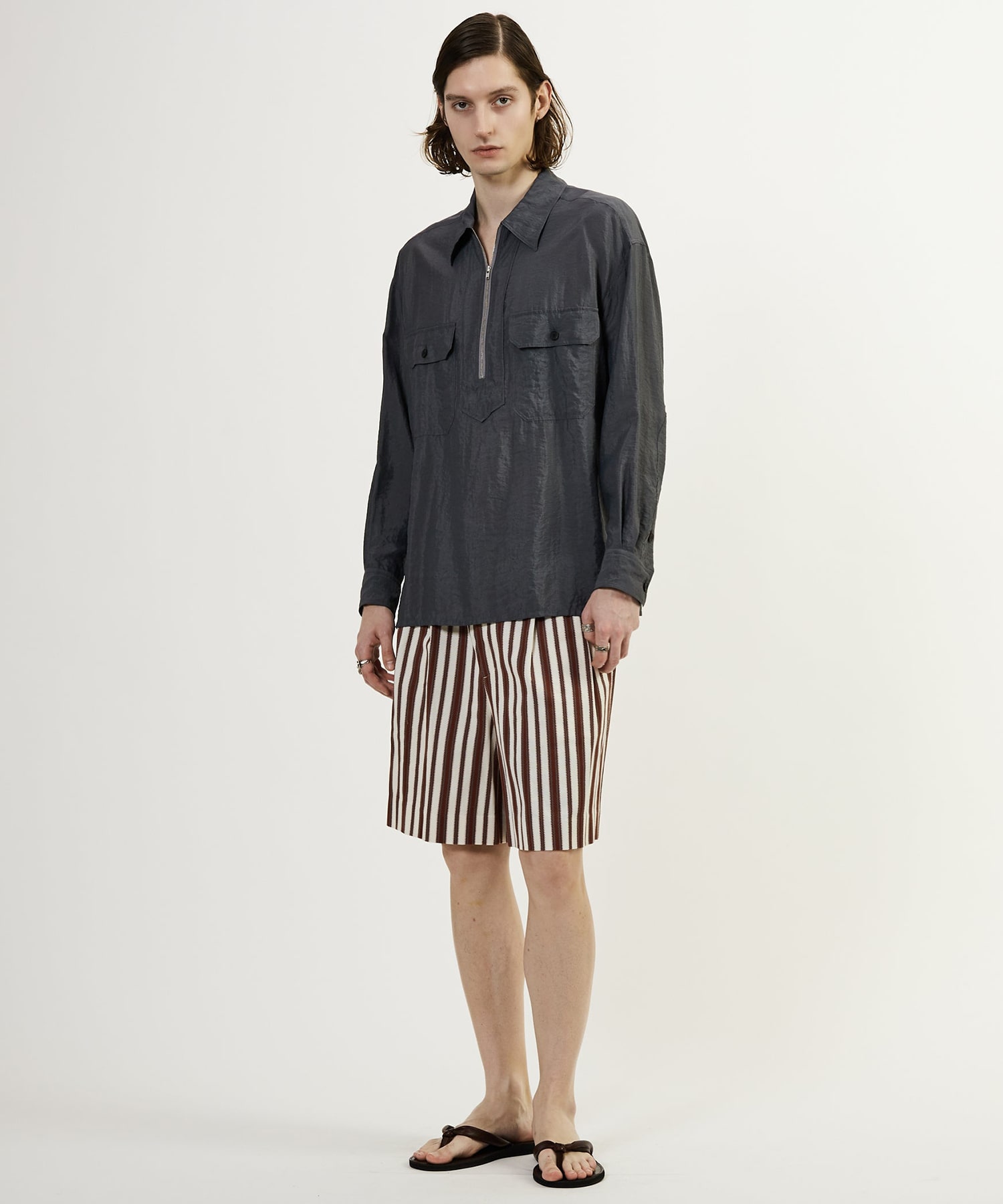 WASHER TAFFTA HALF ZIP SHIRT CURRENTAGE