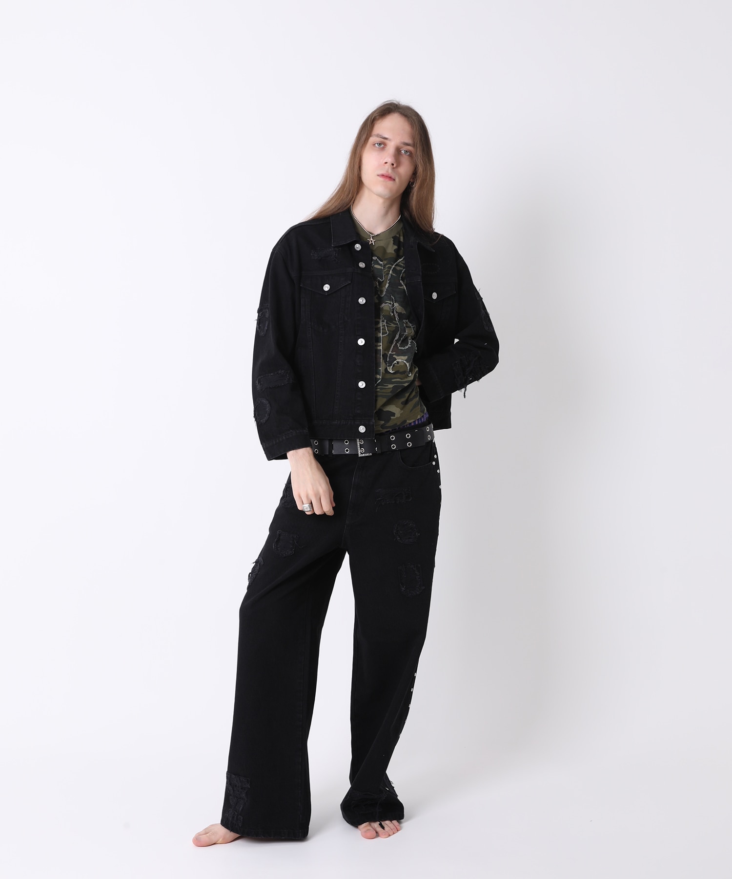PATCHED DENIM PANTS AFB