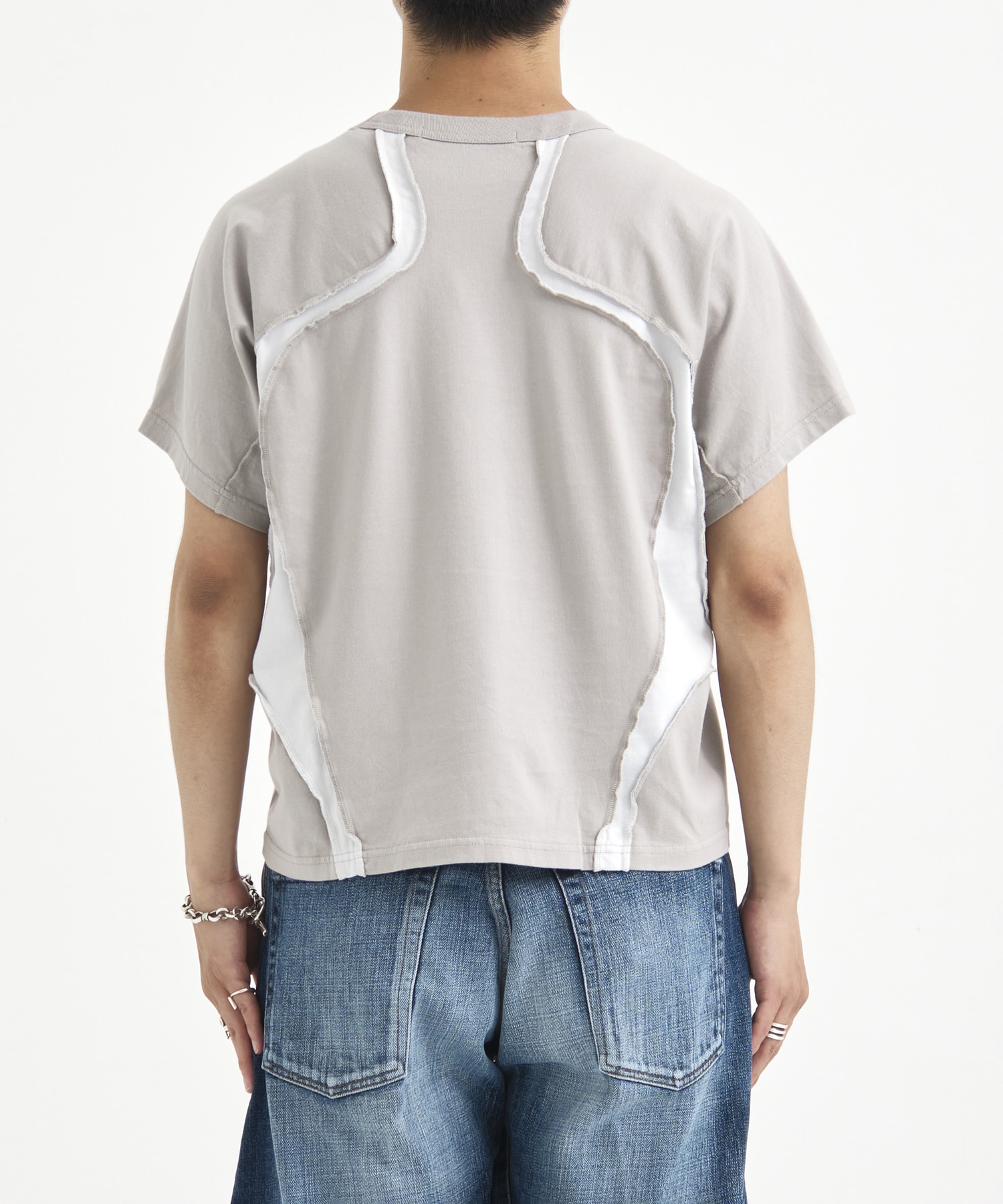別注 PANELED HALF SLEEVE T-SHIRT NVRFRGT