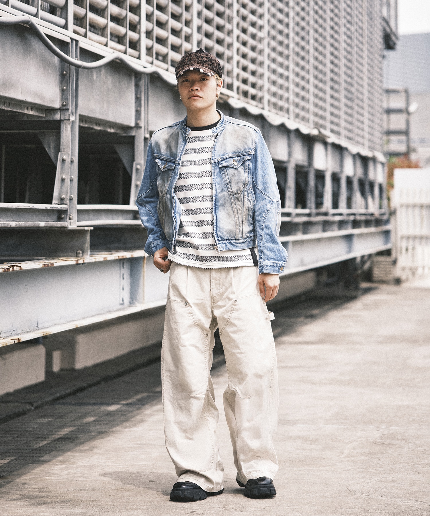 DUCK DOUBLE KNEE CURVED LEG PANTS CONZ