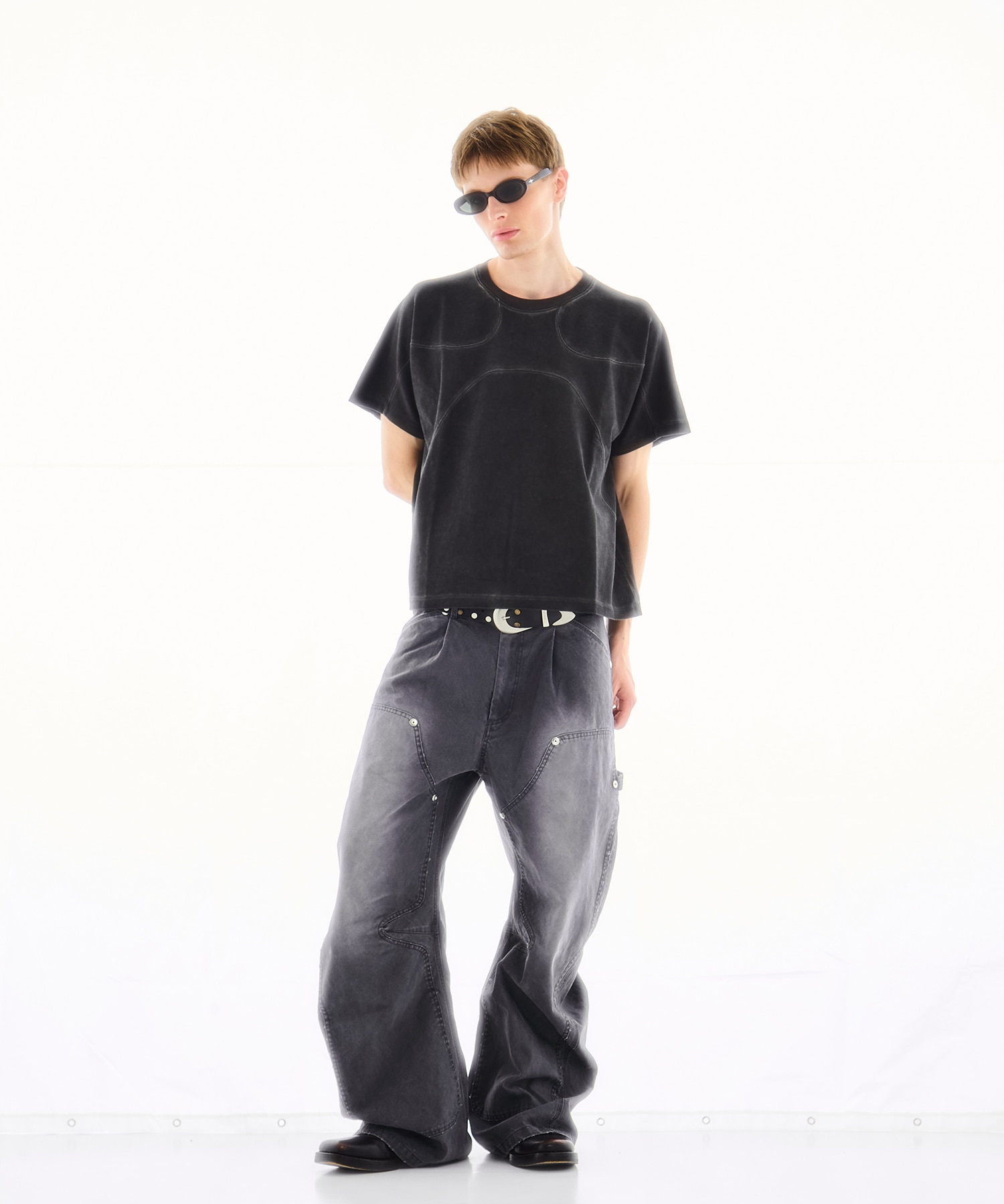 DUCK DOUBLE KNEE CURVED LEG PANTS CONZ