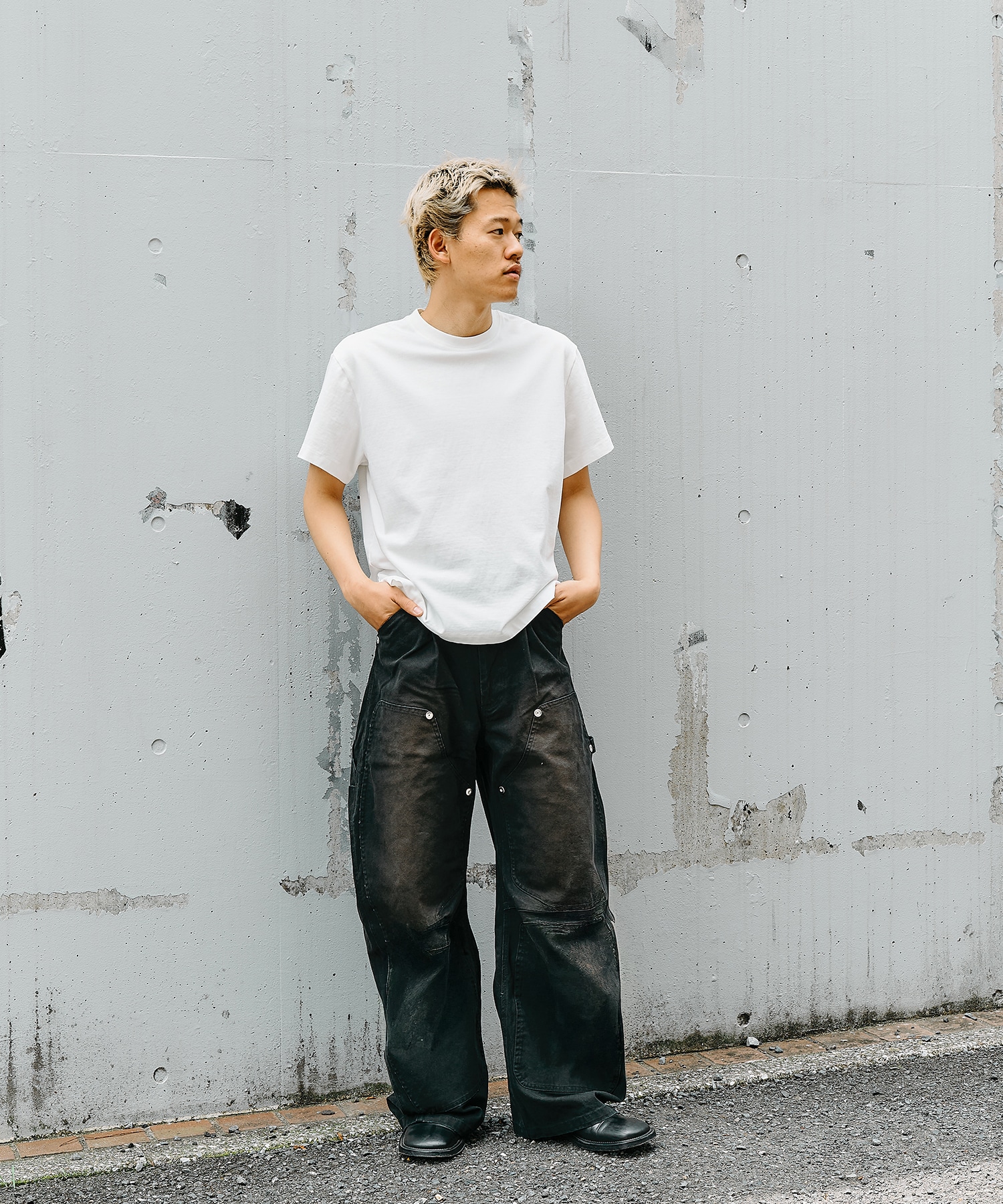 DUCK DOUBLE KNEE CURVED LEG PANTS CONZ