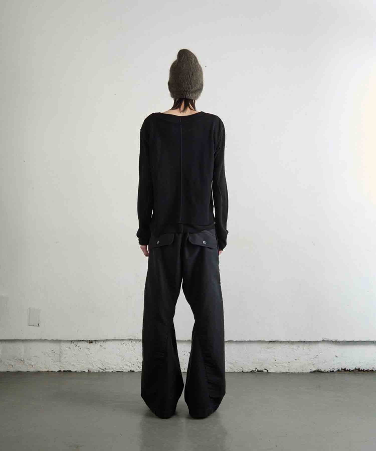 DOUBLE LAYERED LONG SLEEVE HENLEY T SHIRT NVRFRGT