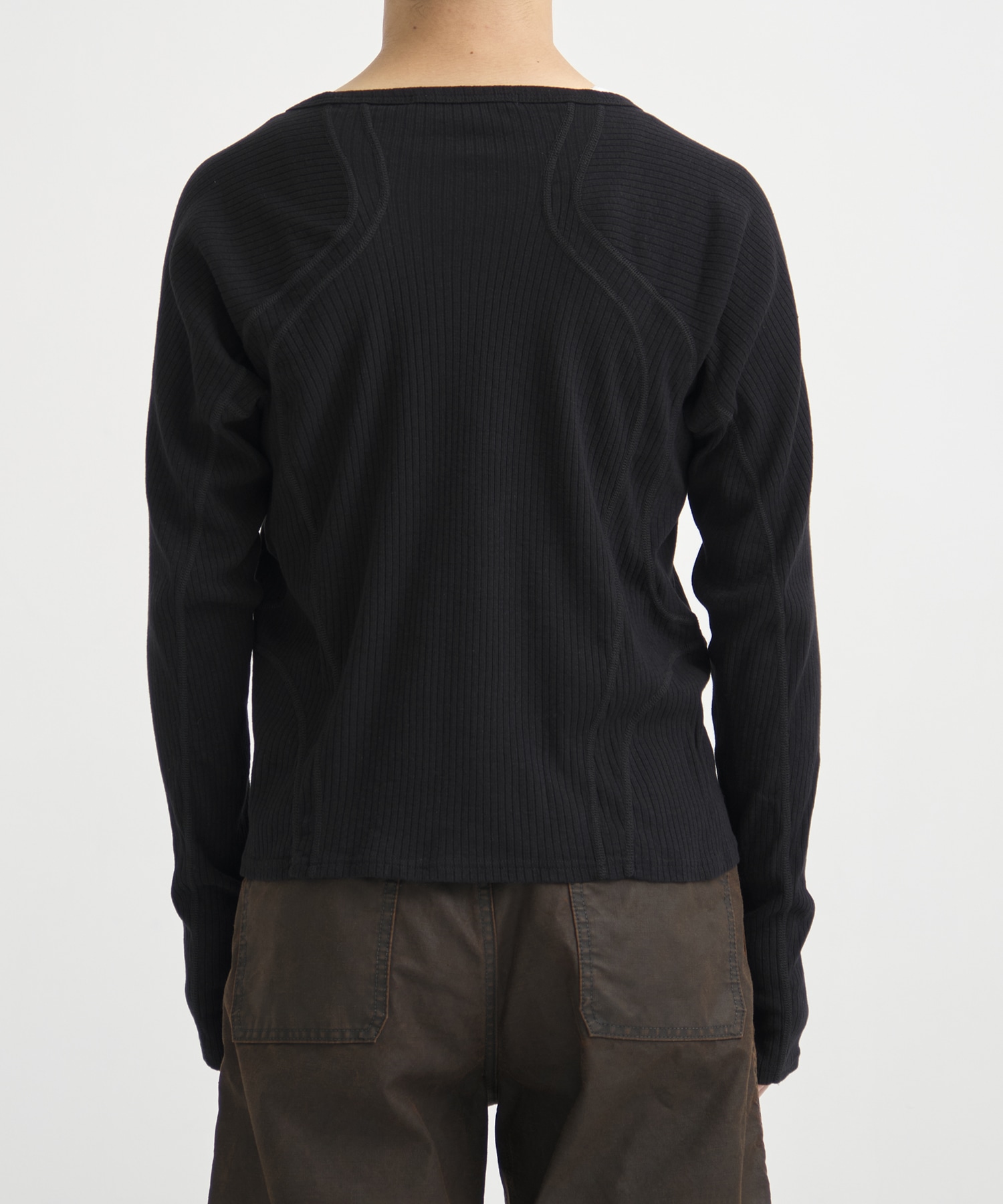 別注 HENLEY PANELED SWEATER NVRFRGT