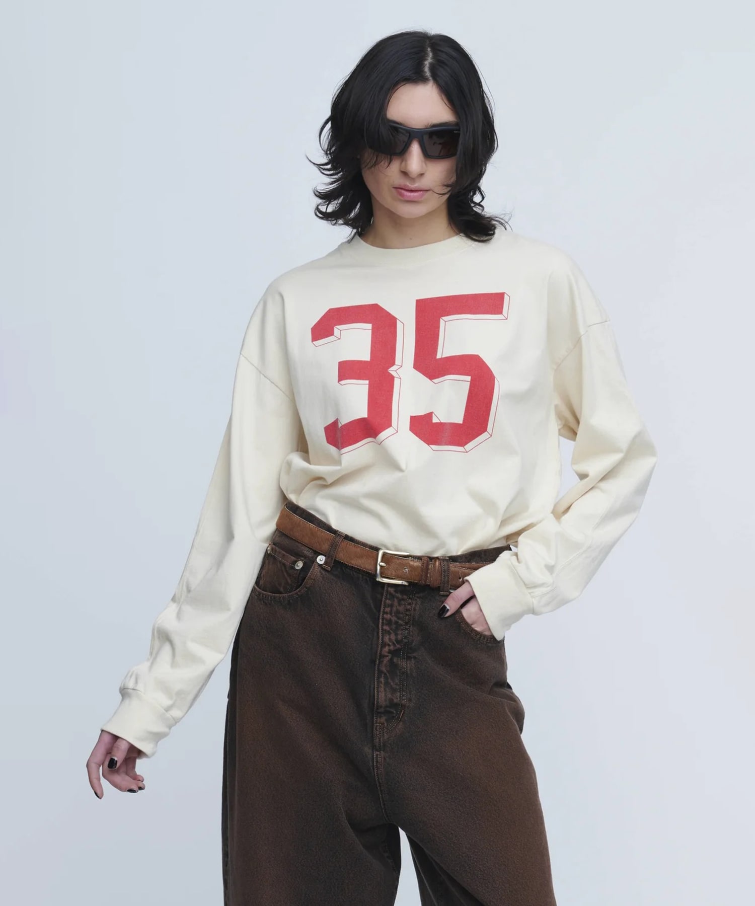 No35 Long Sleeve Loose Fit RED INSCRIRE
