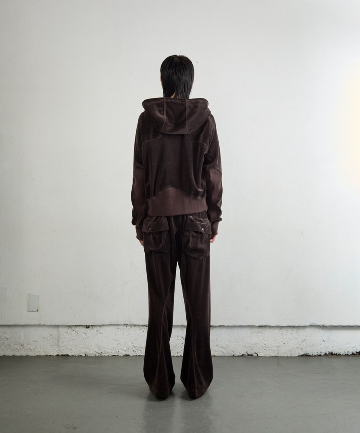 VELOUR ZIP UP HOODIE NVRFRGT