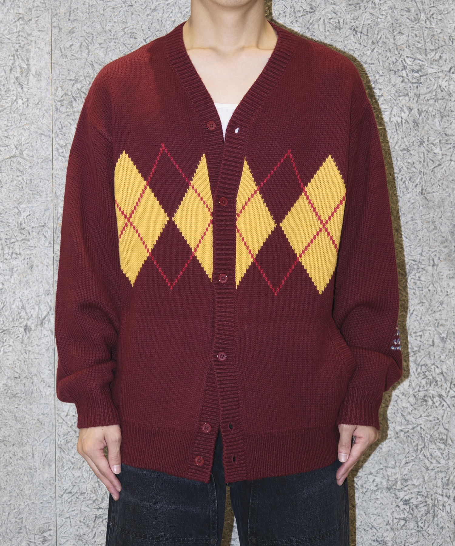 ARGYLE CARDIGAN RICE NINE TEN