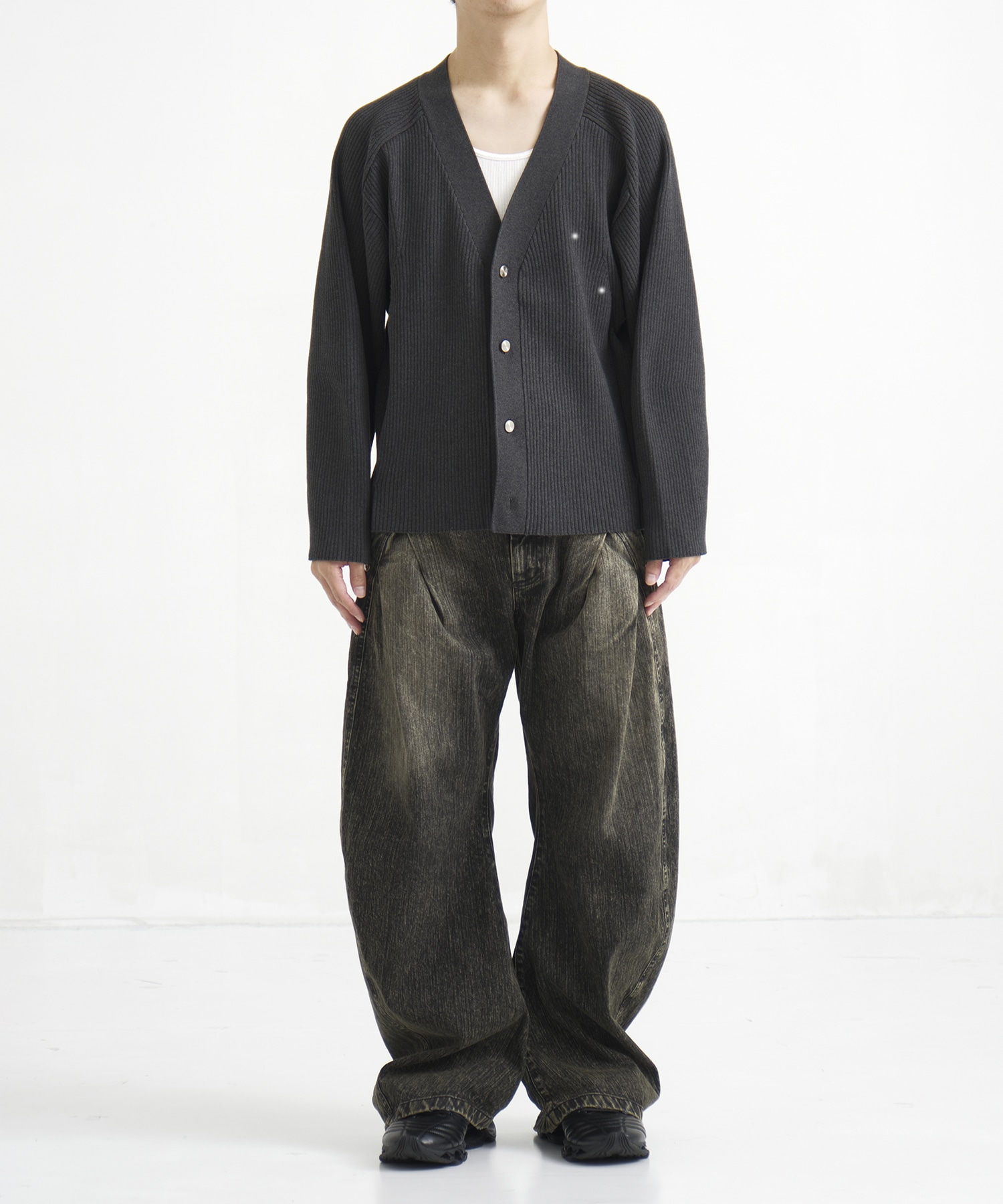 RIB OVER SIZE CARDIGAN CONZ