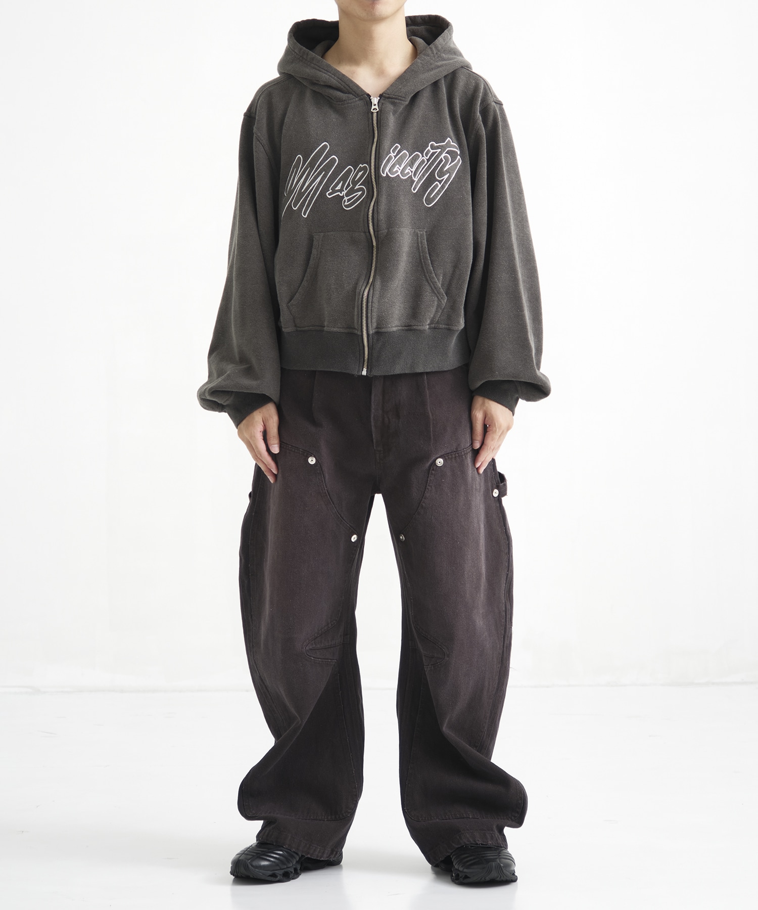 DUCK DOUBLE KNEE CURVED LEG PANTS CONZ