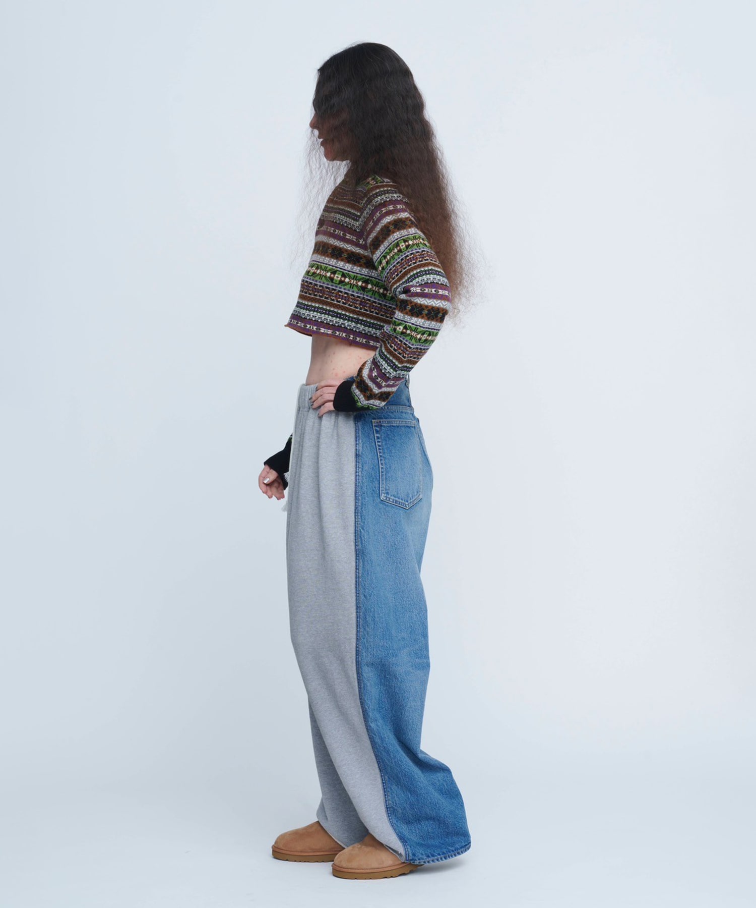Hybride Sweat Denim Pants INSCRIRE