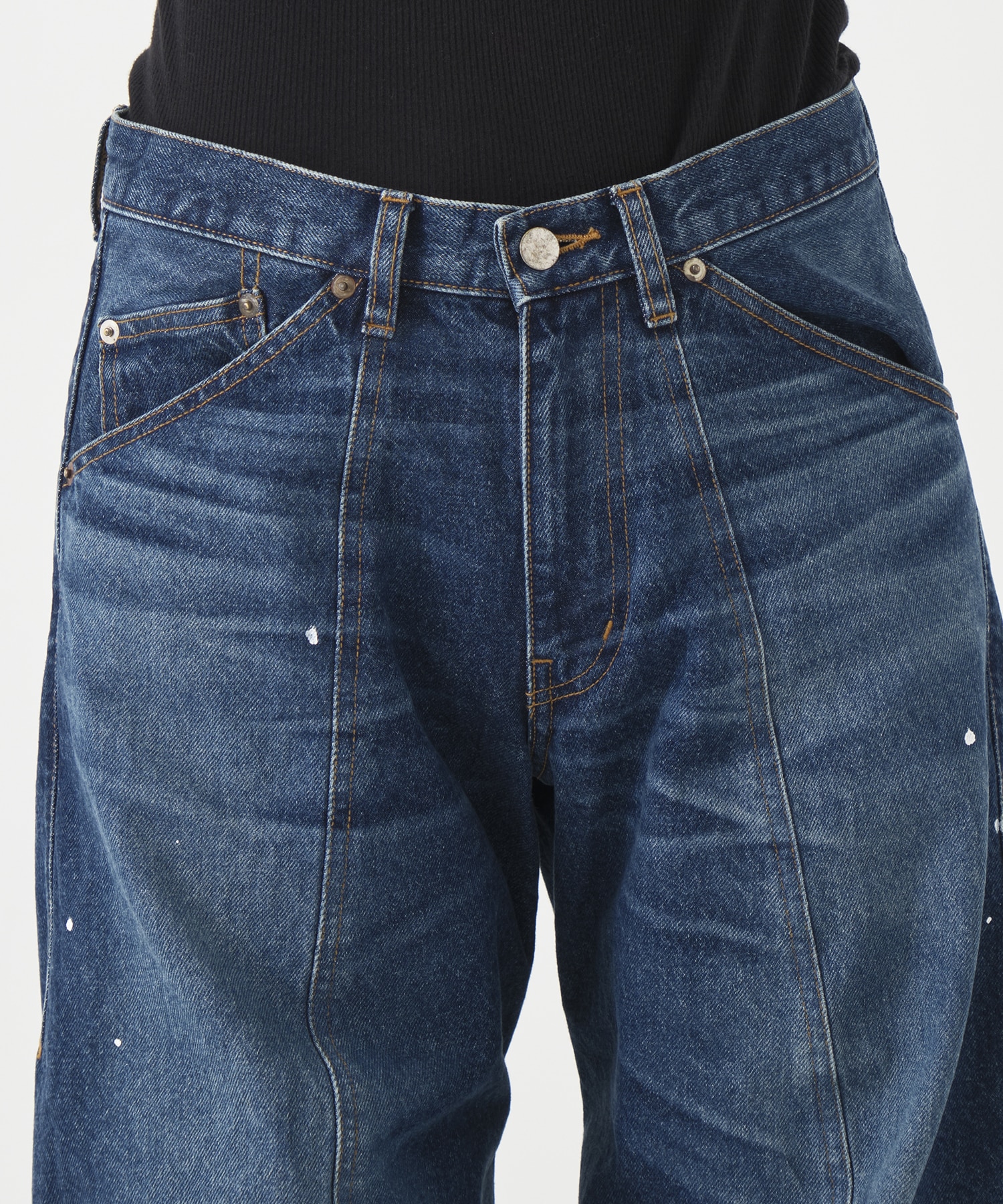別注 TWISTED CURVED LEG JEANS NVRFRGT