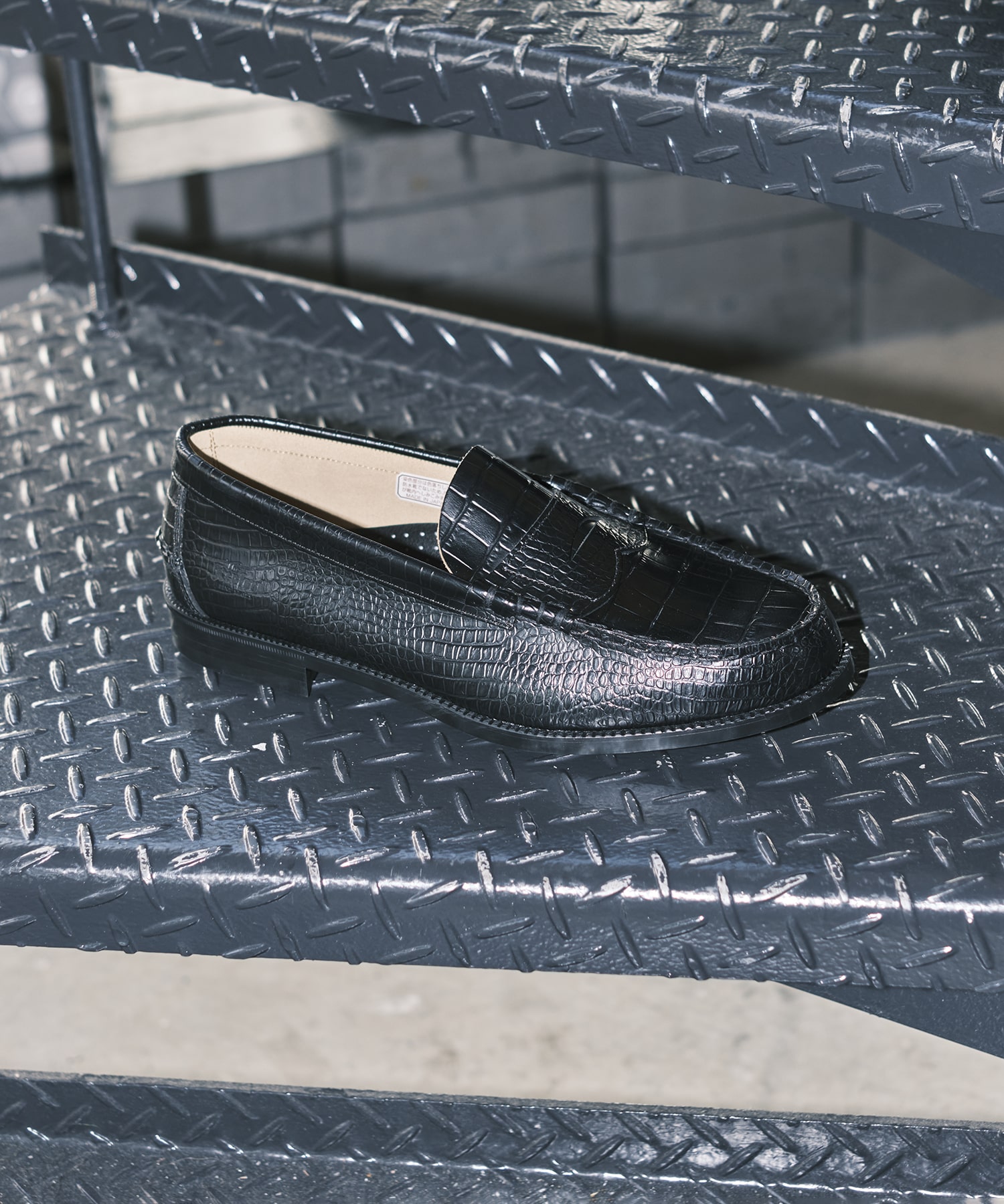 EMBOSSED LOAFERS BLACK CROCODILE COMBI The Kenford FINESHOES