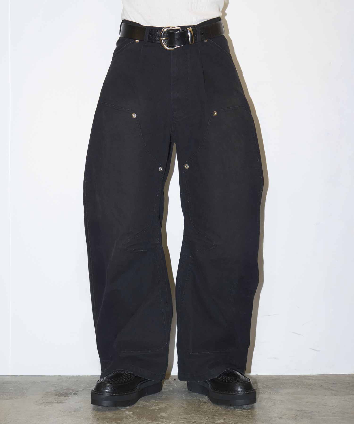 BASICKS×DUCK DOUBLE KNEE CURVED LEG PANTS CONZ