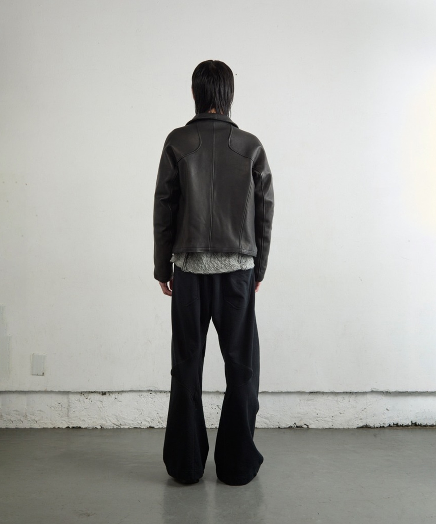 LEATHER PANELED ZIP UP JACKET NVRFRGT