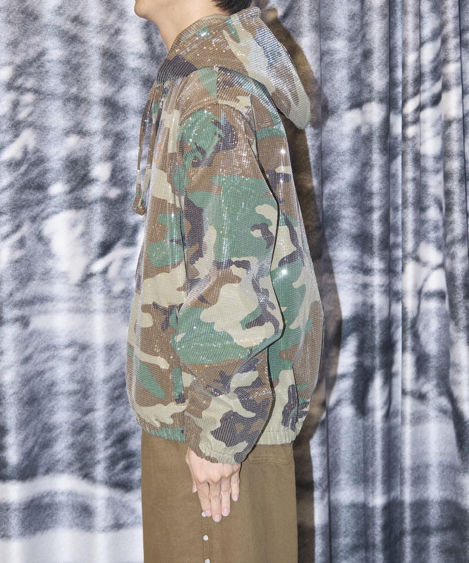 HOODED SPANGLE JACKET WOODLAND CAMO AFB