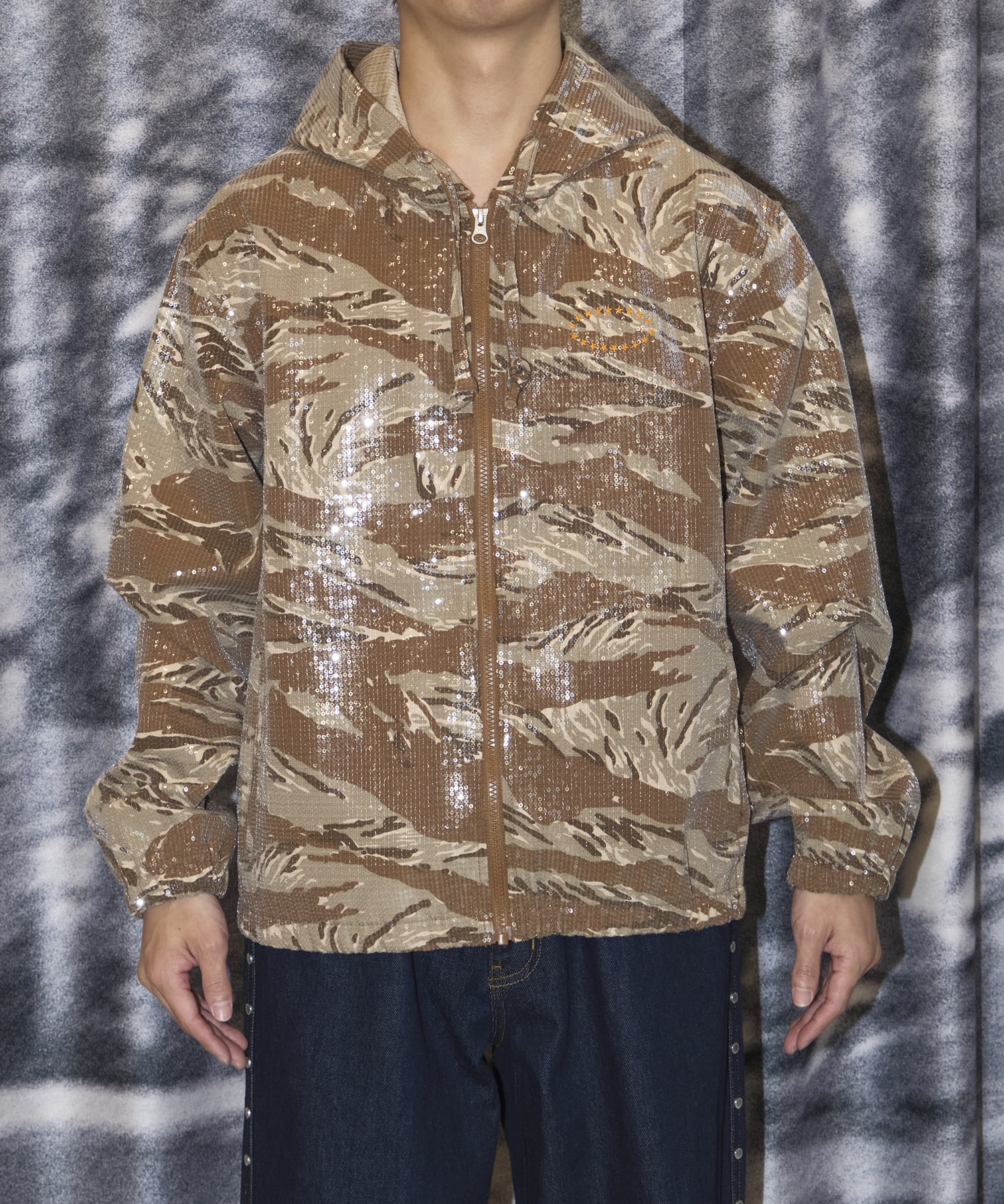 HOODED SPANGLE JACKET TIGER CAMO AFB