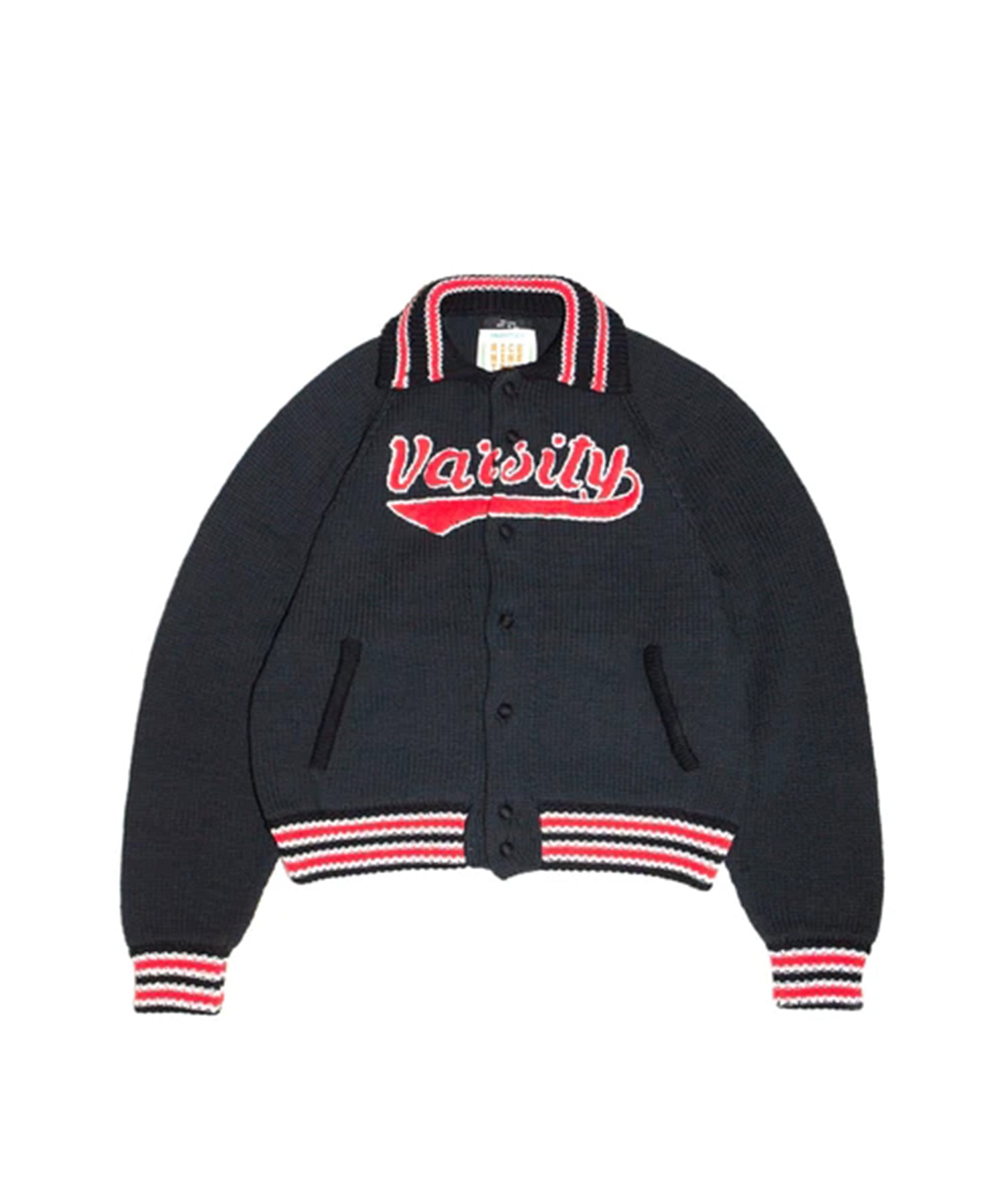 KNITTED VARSITY JACKET RICE NINE TEN