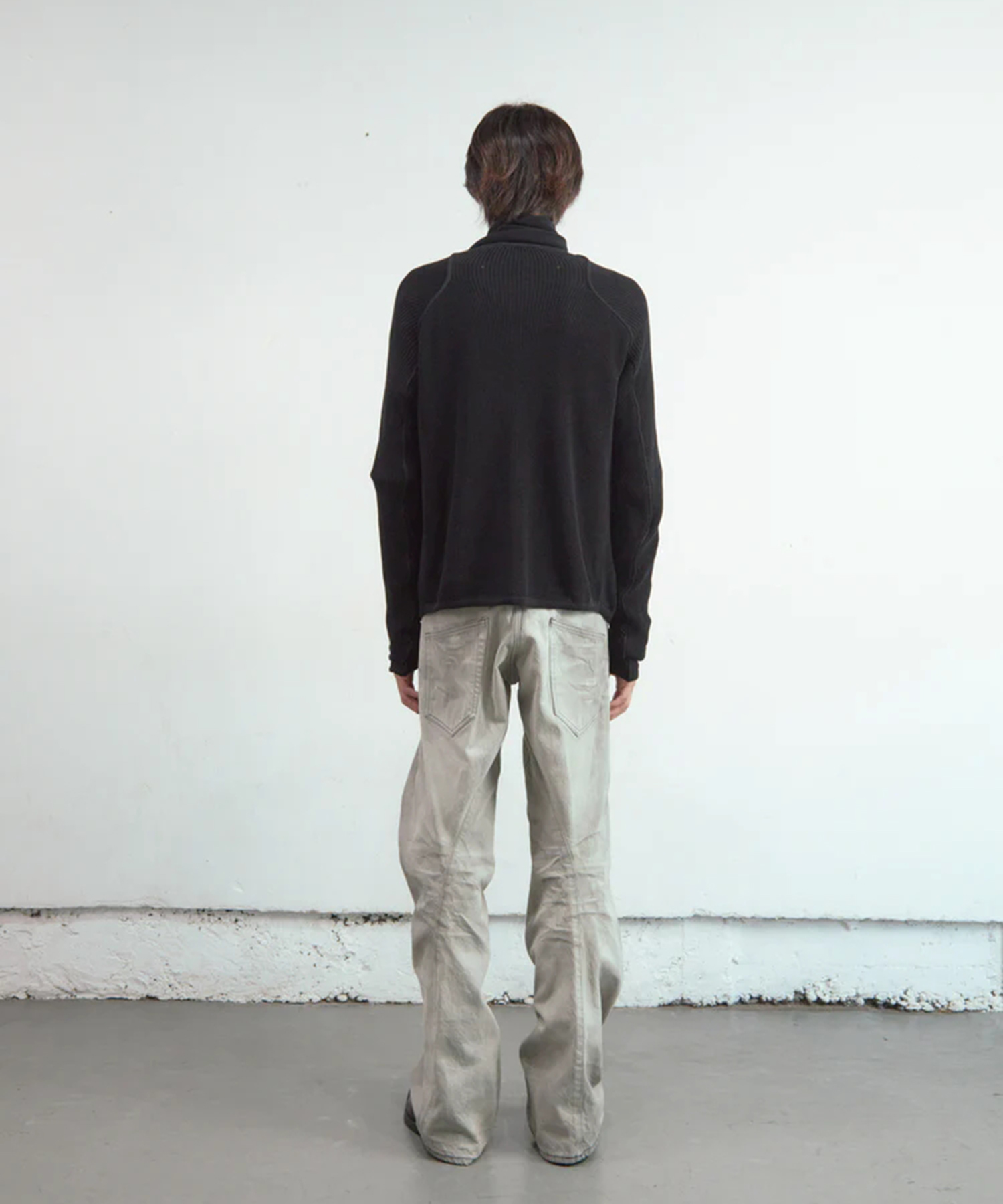 SEMI SHEER DRIVERS ZIP UP SWEATER NVRFRGT