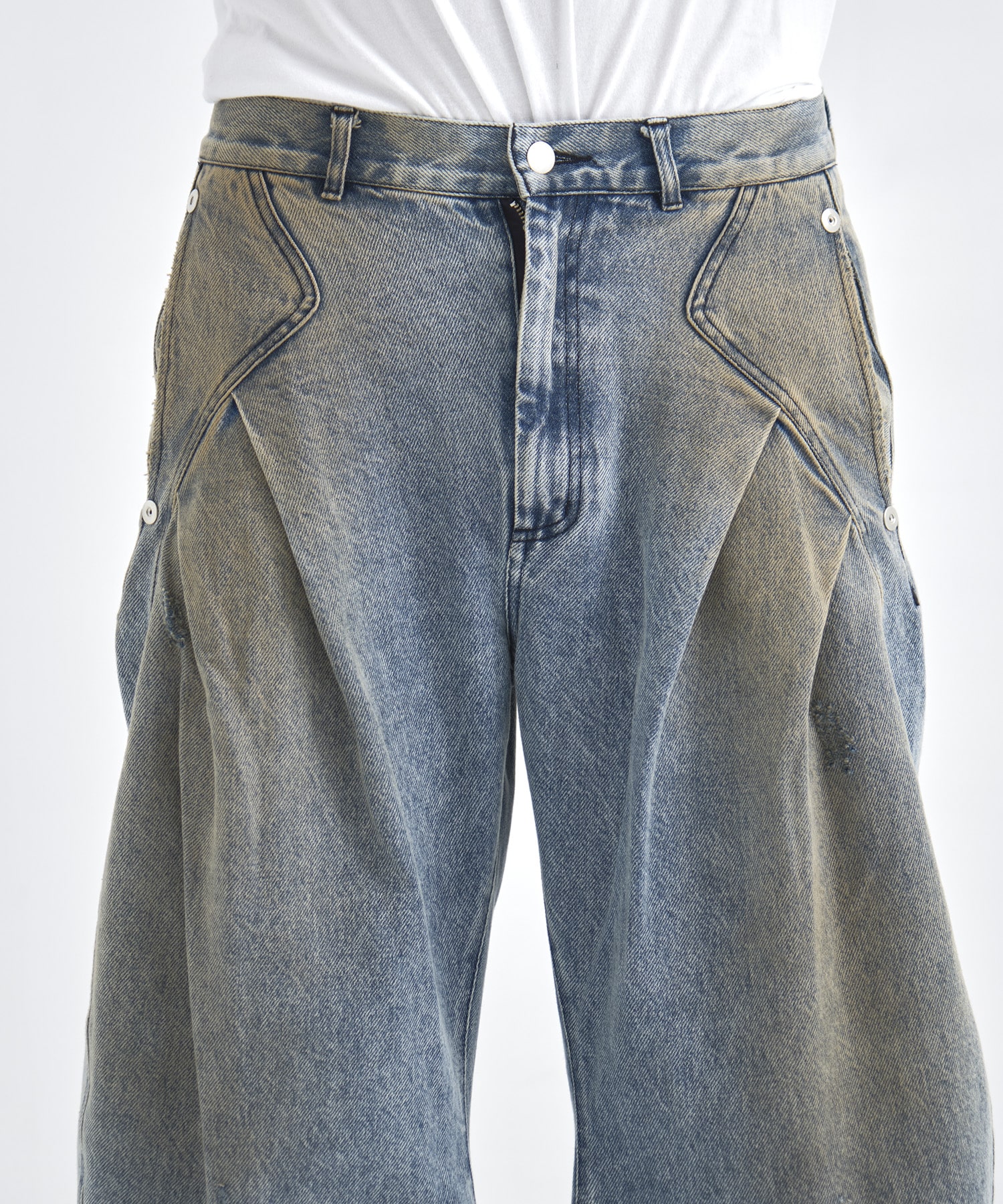 distressed curve denim CONZ