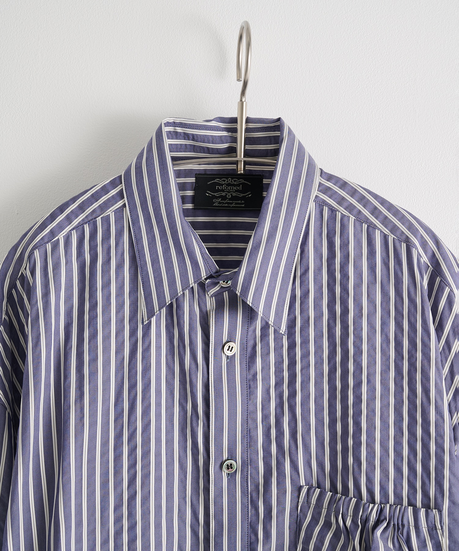 WRIST PATCH SLOUCH SHIRT STRIPE refomed