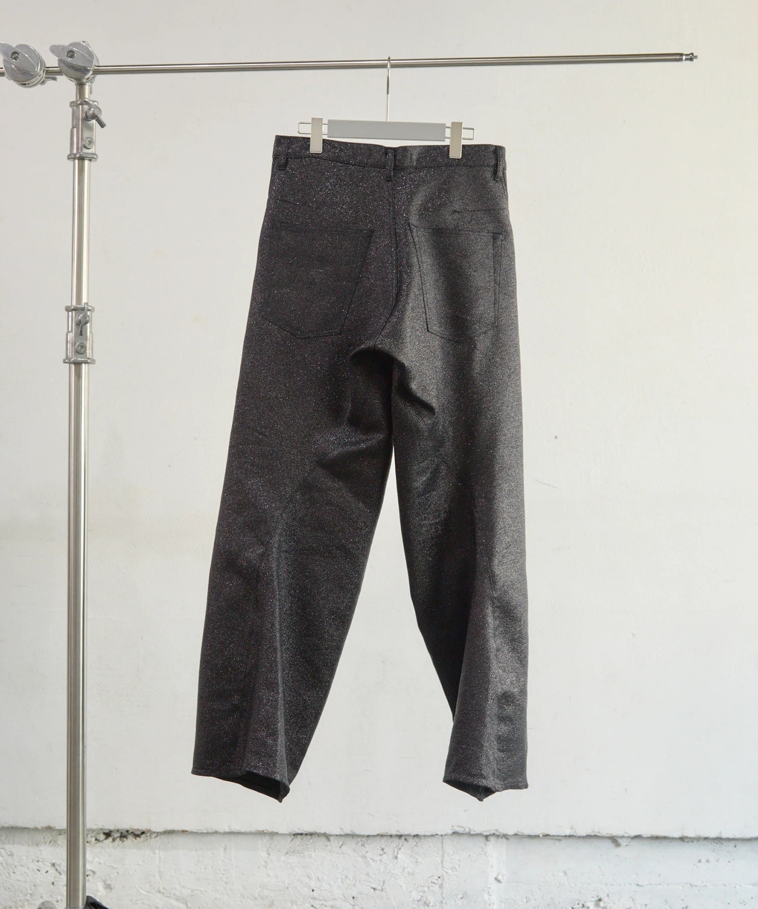 GLITTER TWILL 3D TWISTED WIDE LEG 5P PANTS NVRFRGT