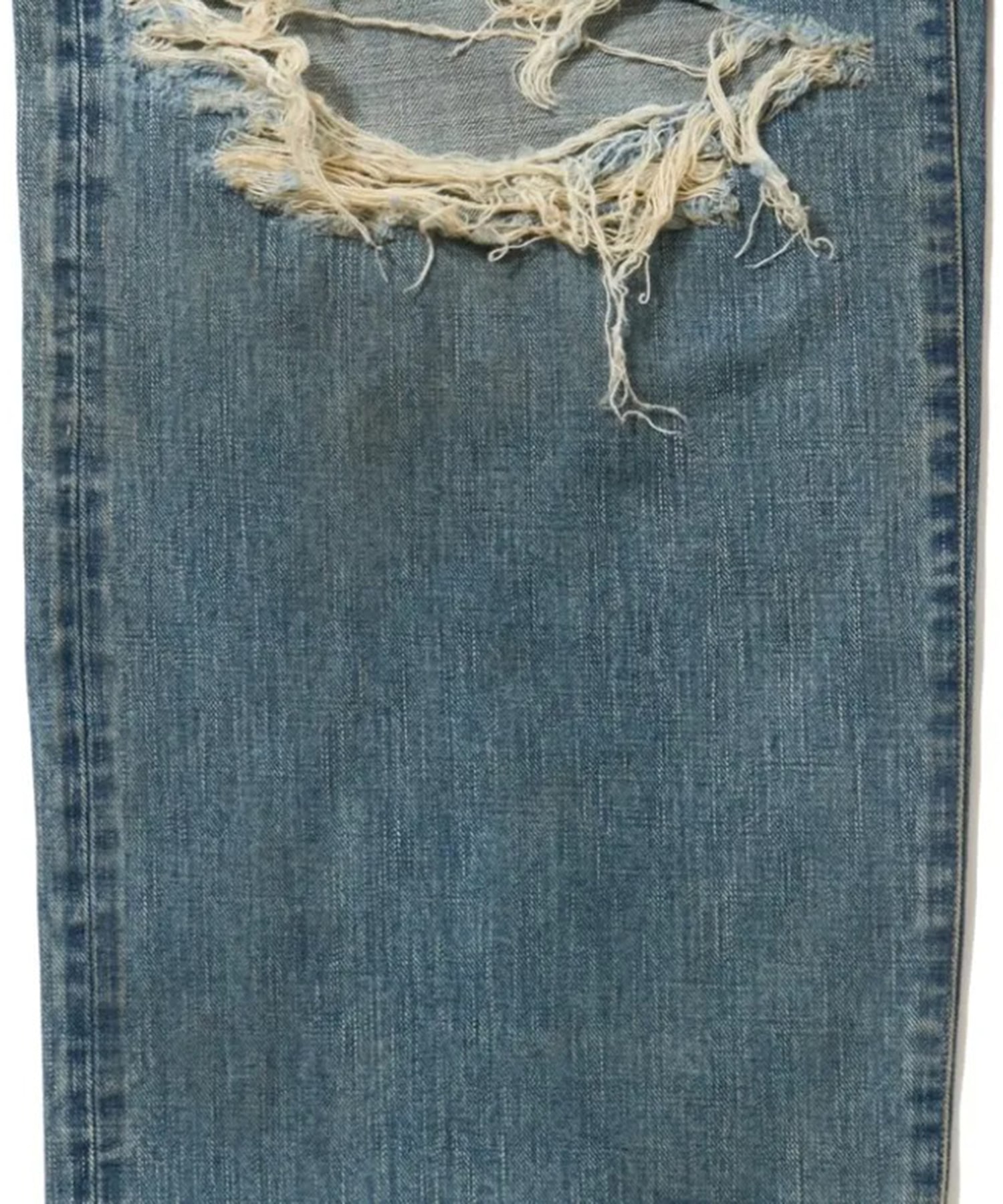 DESTRESSED MODERN DENIM WIDE CUT SUGARHILL