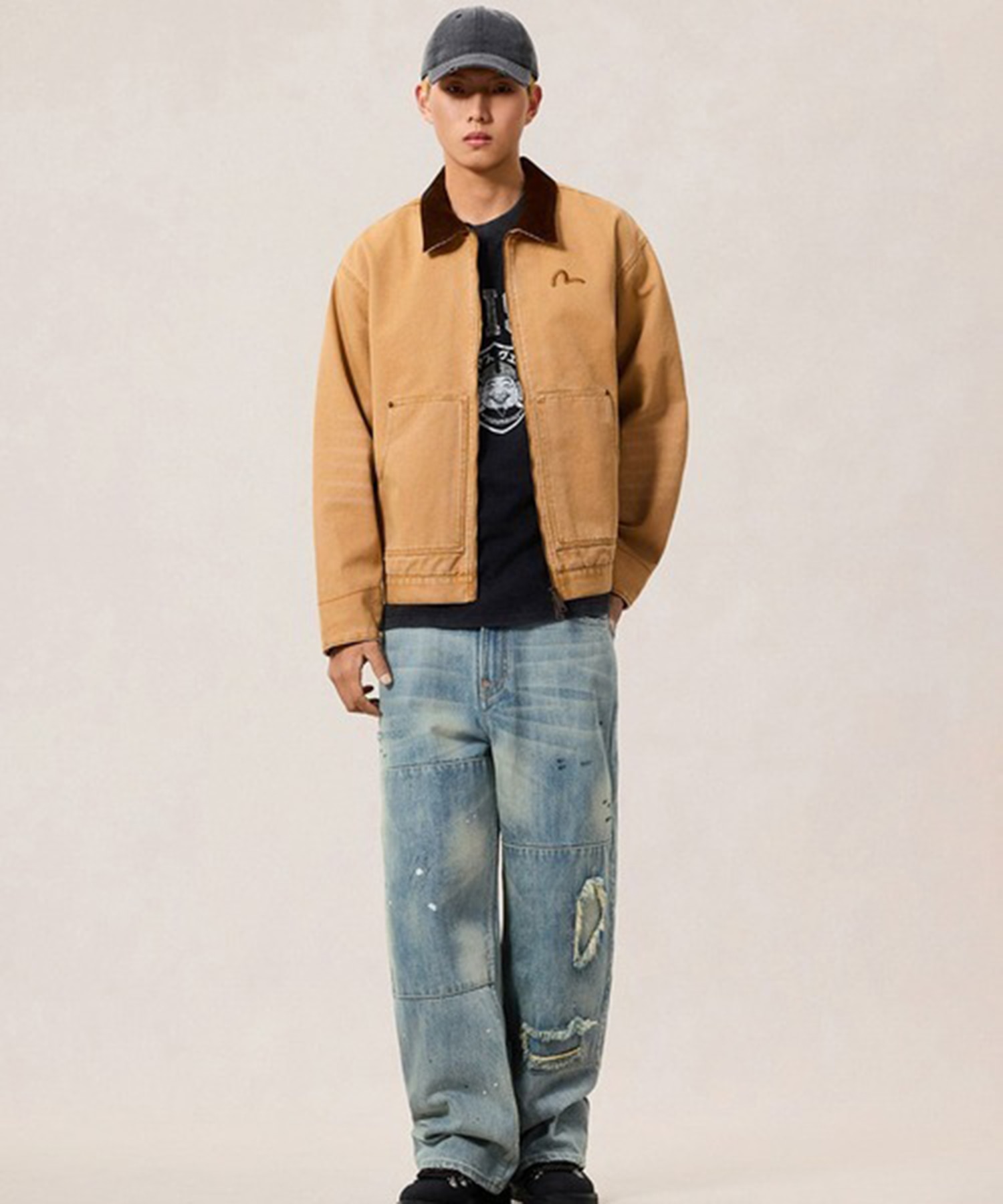 EJ 5P DISTRESSED JEANS EVISU