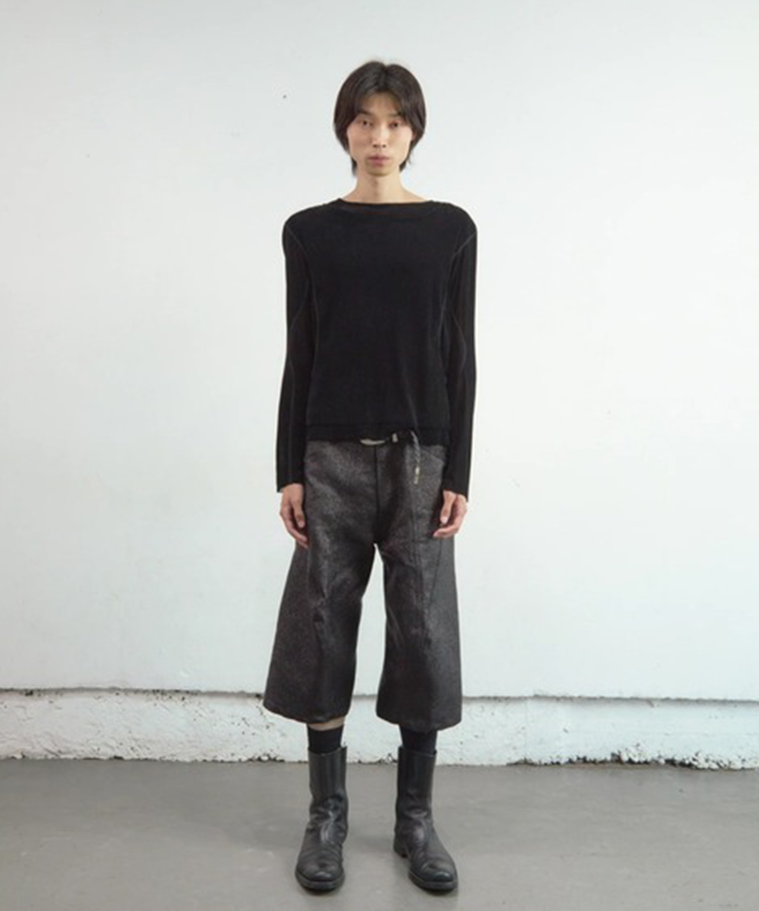 GLITTER TWILL 3D TWISTED JORTS NVRFRGT