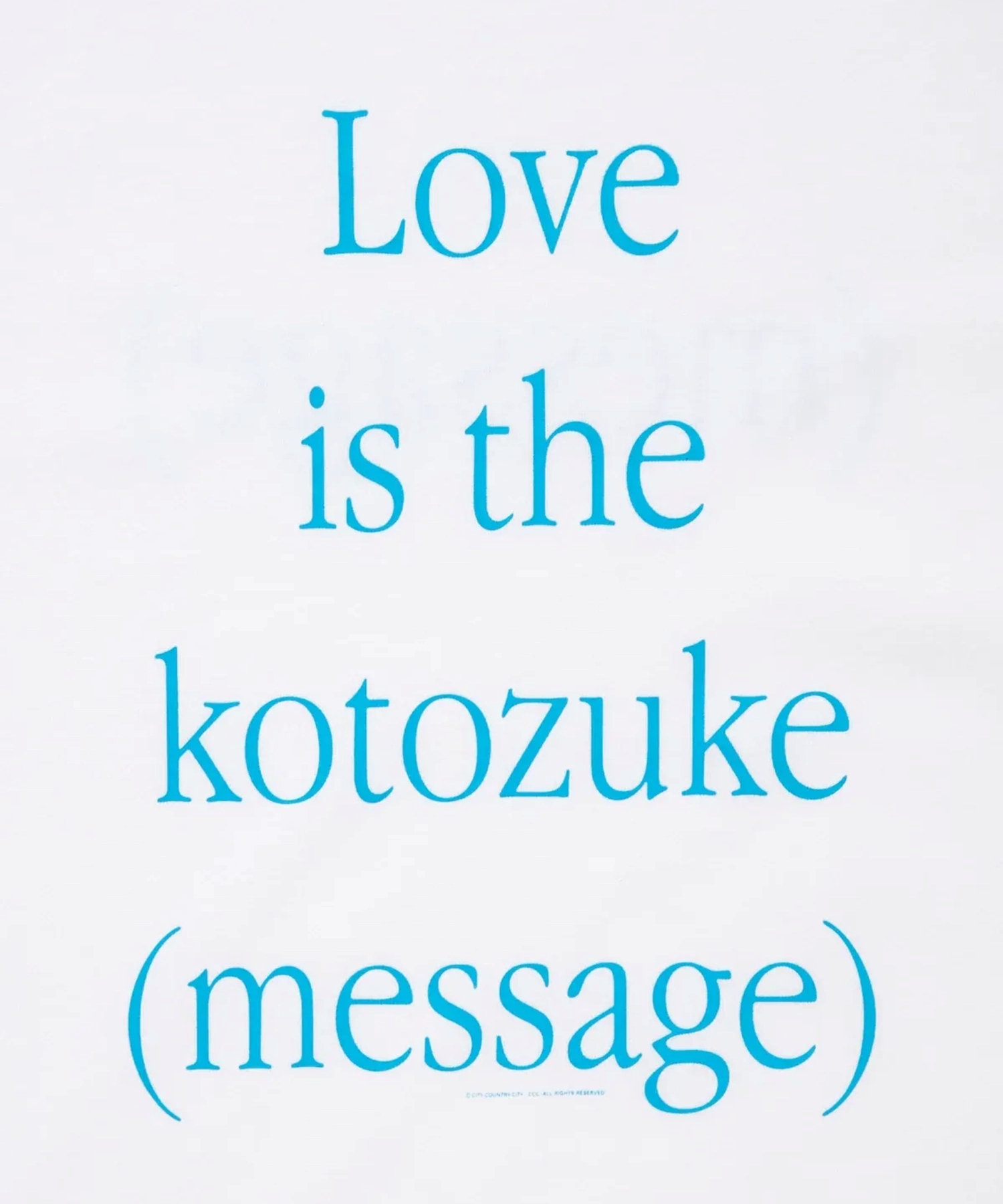 COTTON T SHIRT KOTOZUKE CITY COUNTRY CITY