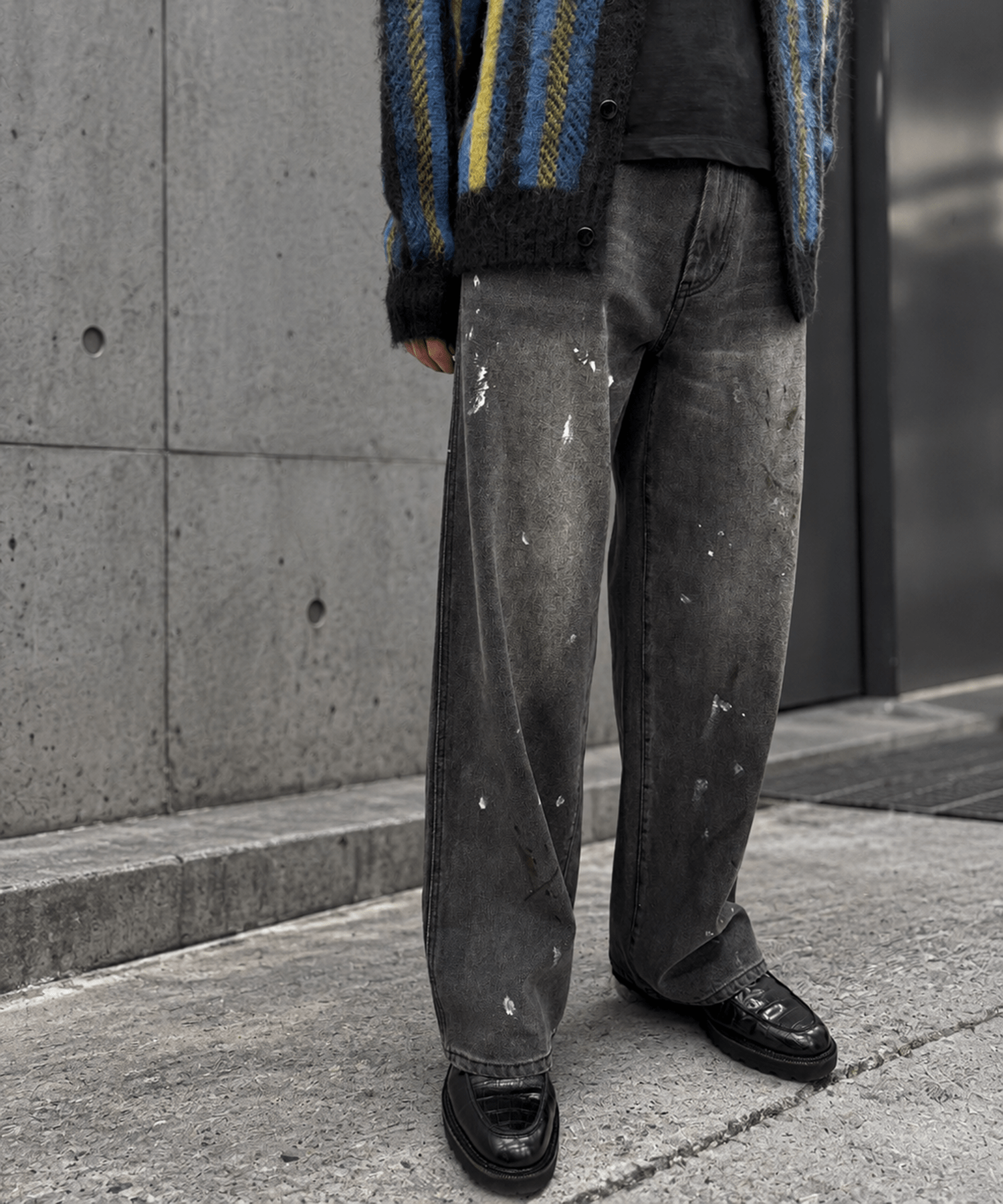 loose fit jeans 3color paint CONZ