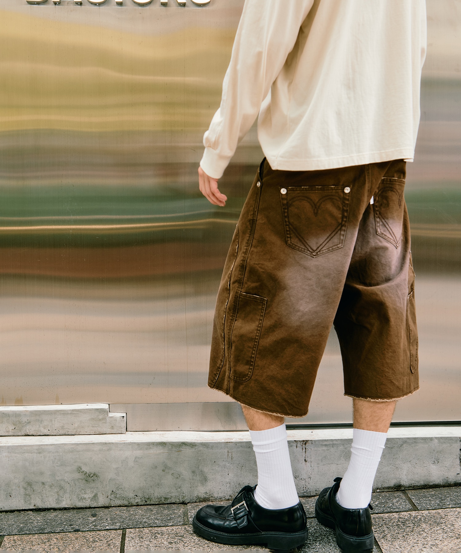 BASICKS×duck double knee curve leg shorts CONZ