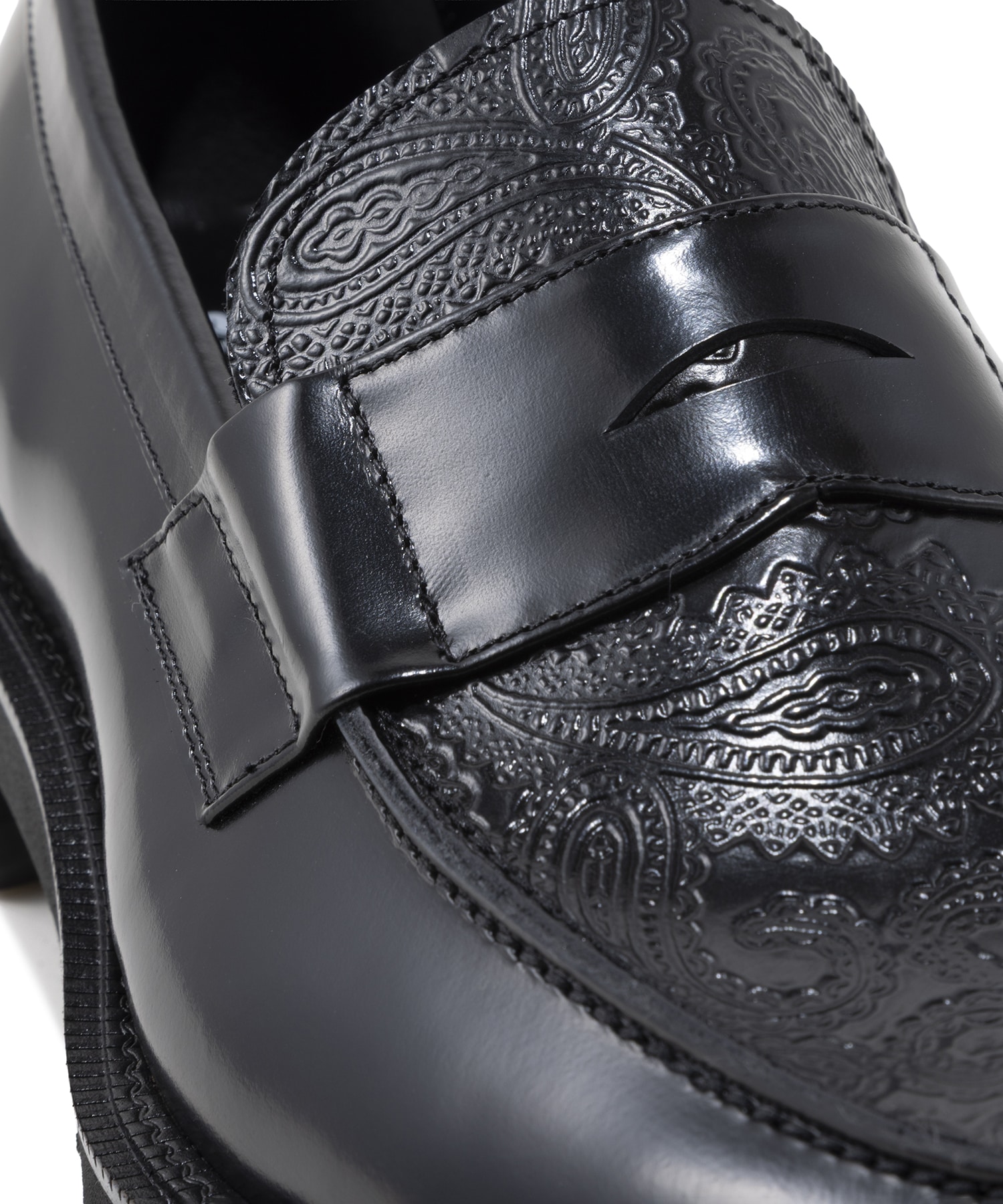 NEW CLASSIC COIN LOAFERS　BLACK BLACK PAISLEY The Kenford FINESHOES