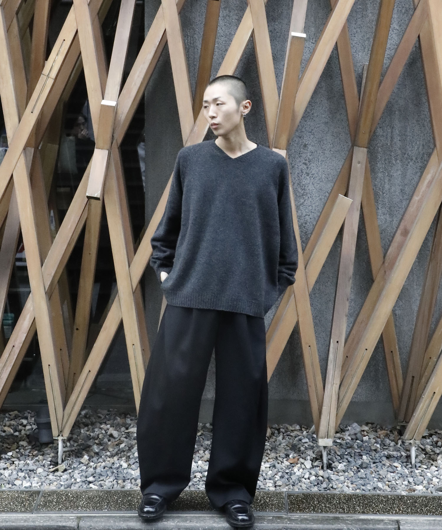 別注 Whole Garment V-Neck Wool/Cashmere/Silk superNova.