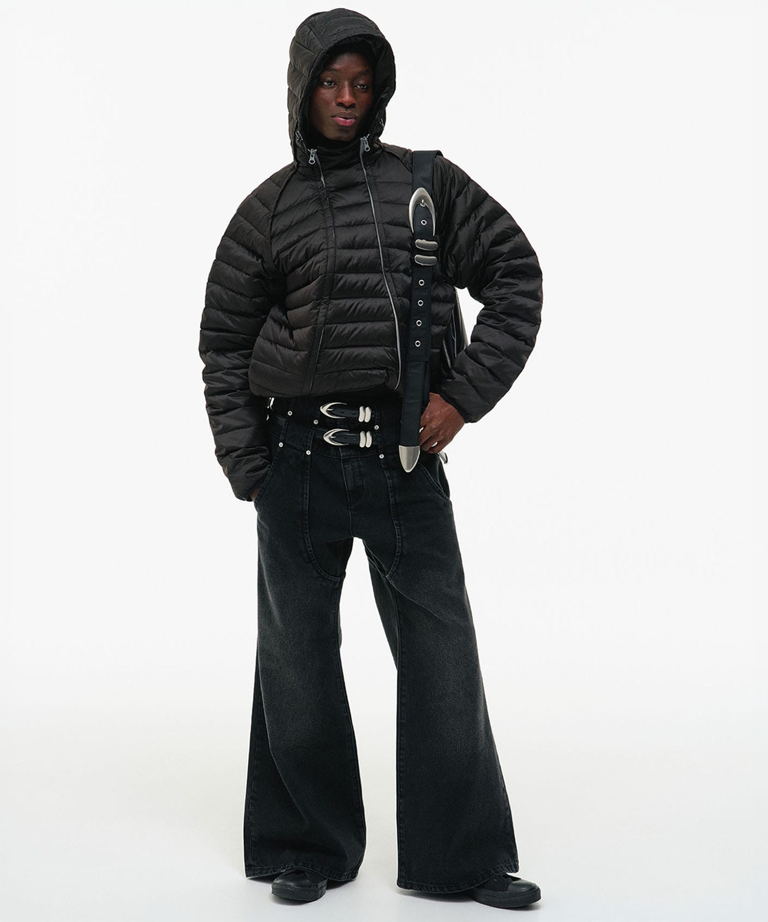 DOUBLE-ZIP HOODED DOWN JACKET GOAT ESSENCE