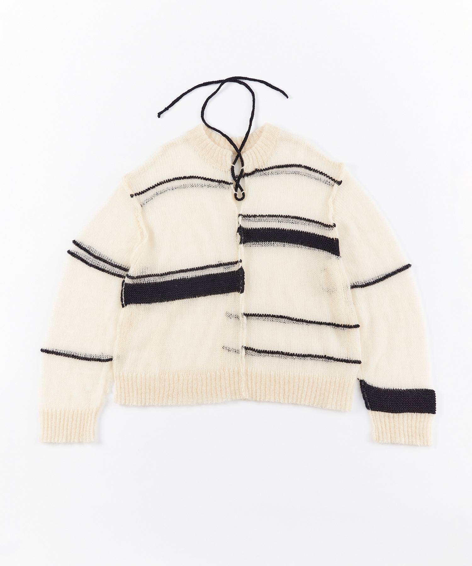 RANDOM BORDER LACE UP PULLOVER A CCORDION