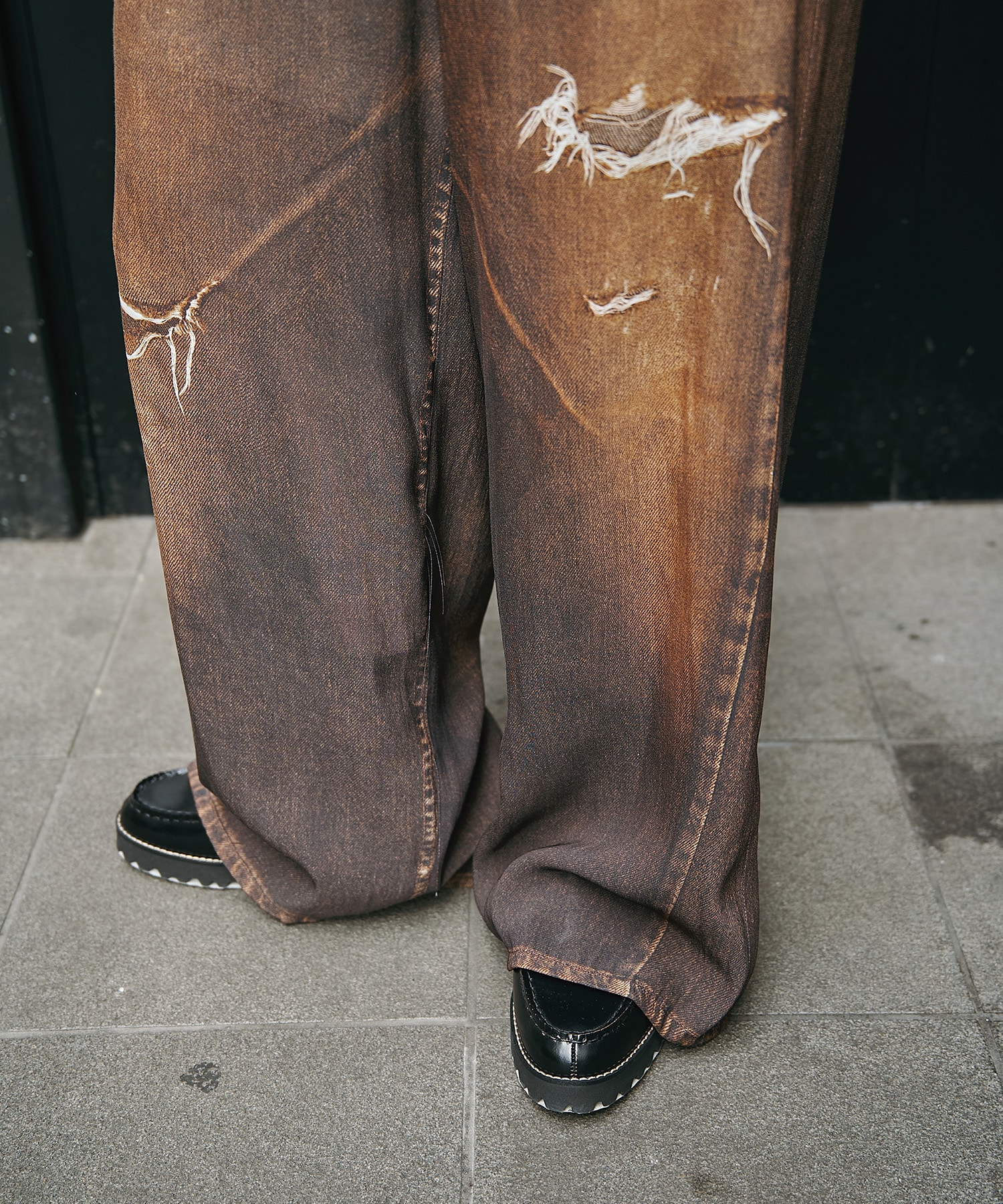 別注DENIM PRINT SHEER PANTS THINGS THAT MATTER