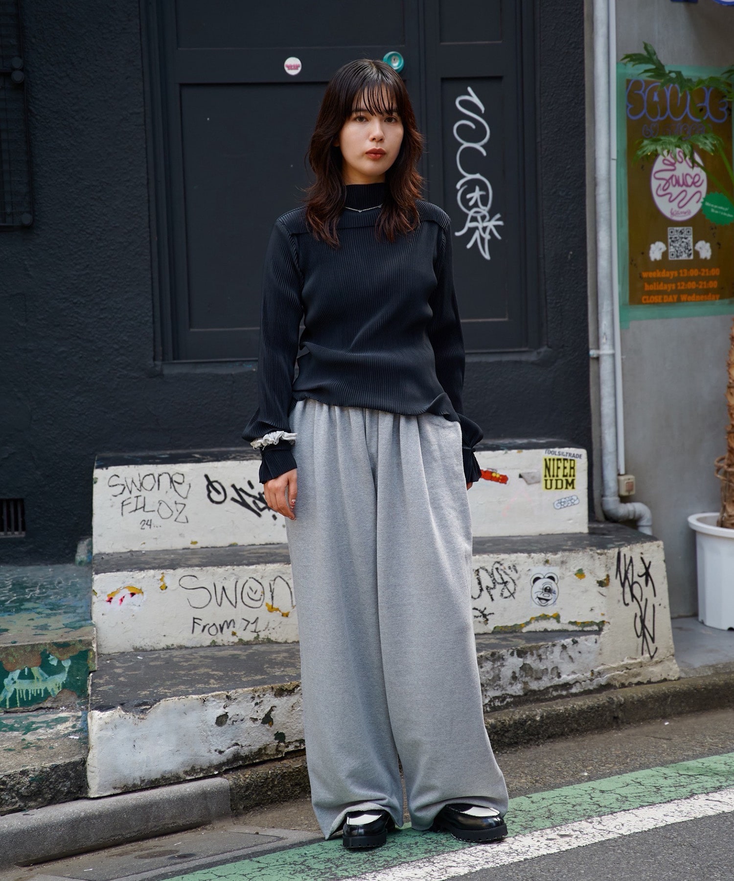 Hybride Sweat Denim Pants INSCRIRE