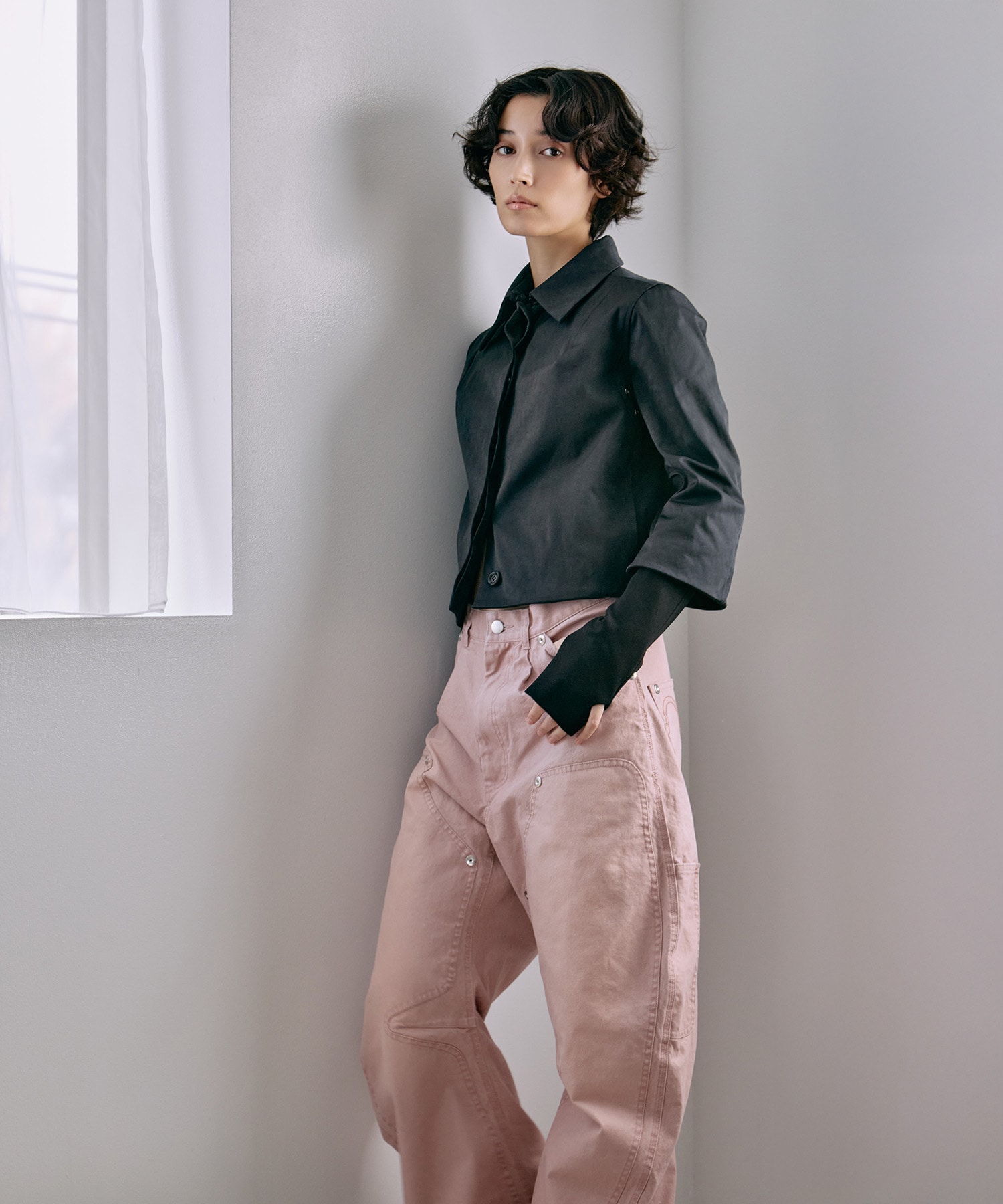 BASICKS×DUCK DOUBLE KNEE CURVED LEG PANTS BASICKS