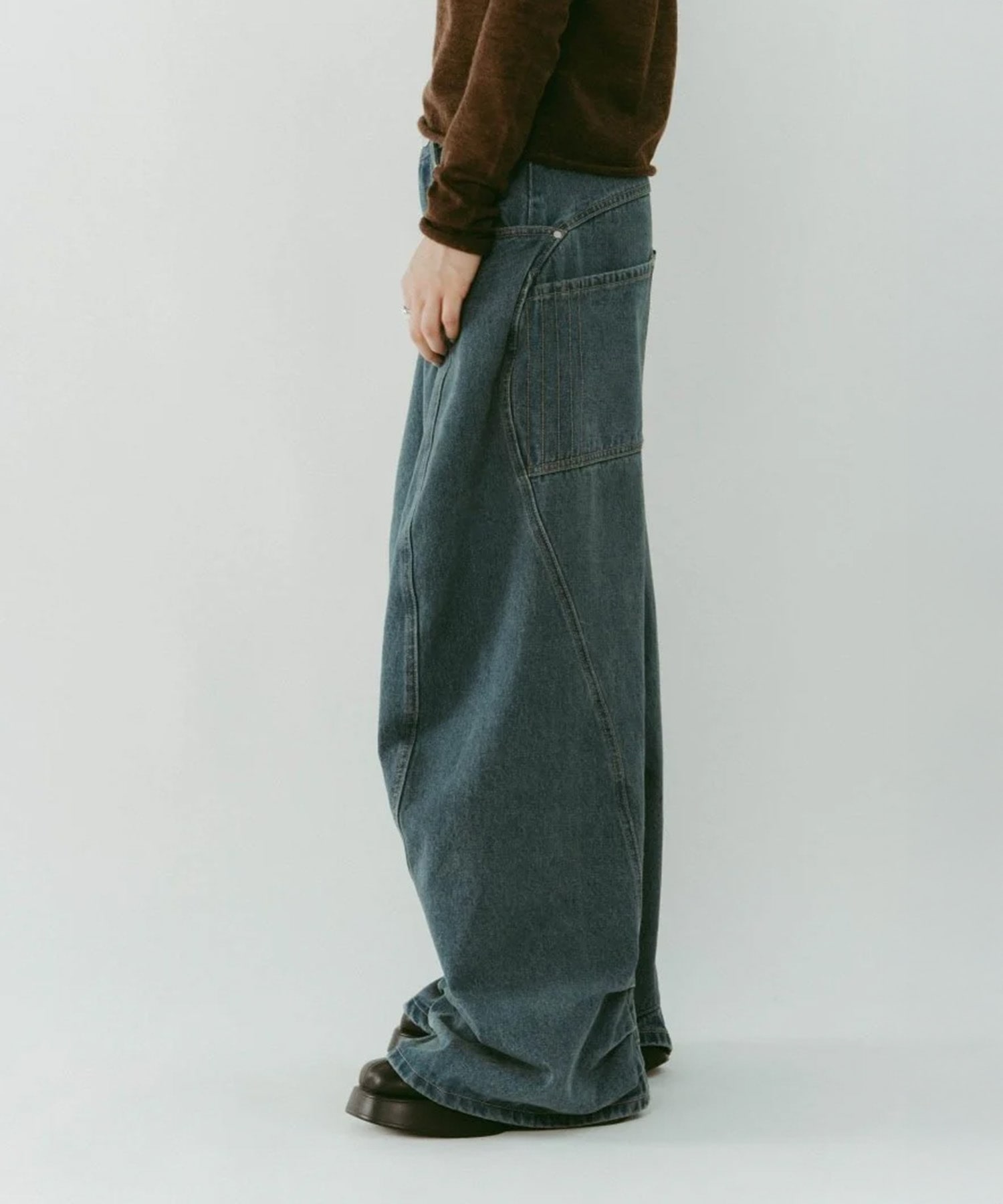 tuck design denim pants Knuth Marf