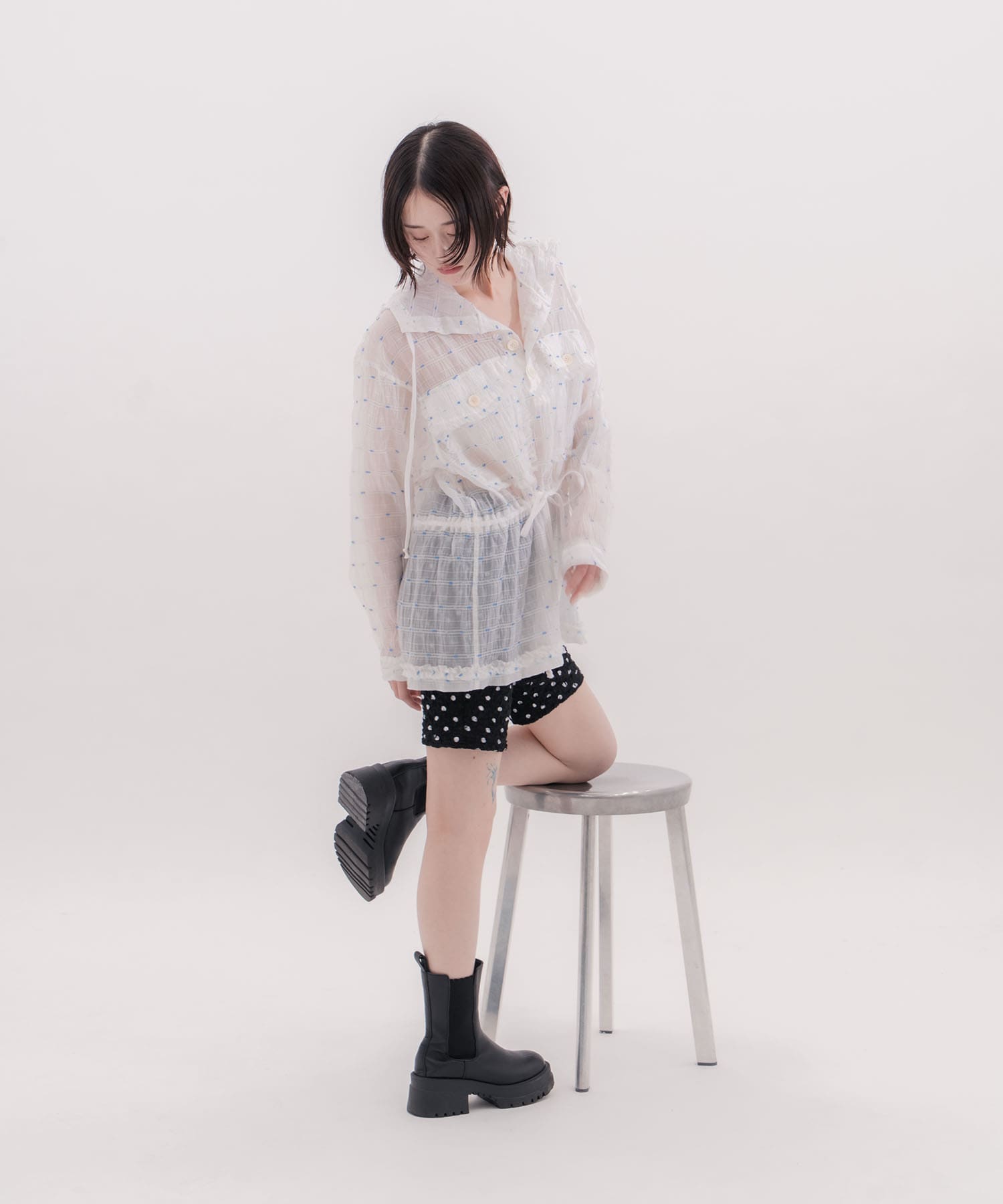 Original jacquard anorak hoodie naokitomizuka